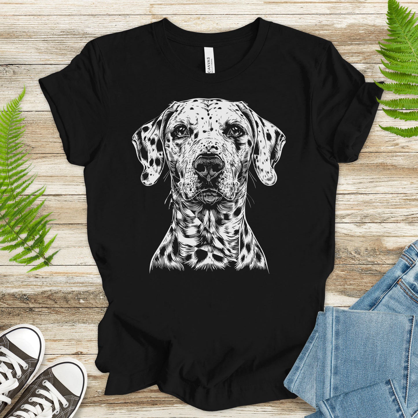 Dalmatian Dog Sketch T-Shirt – Vintage Spotted Pup Lover Tee