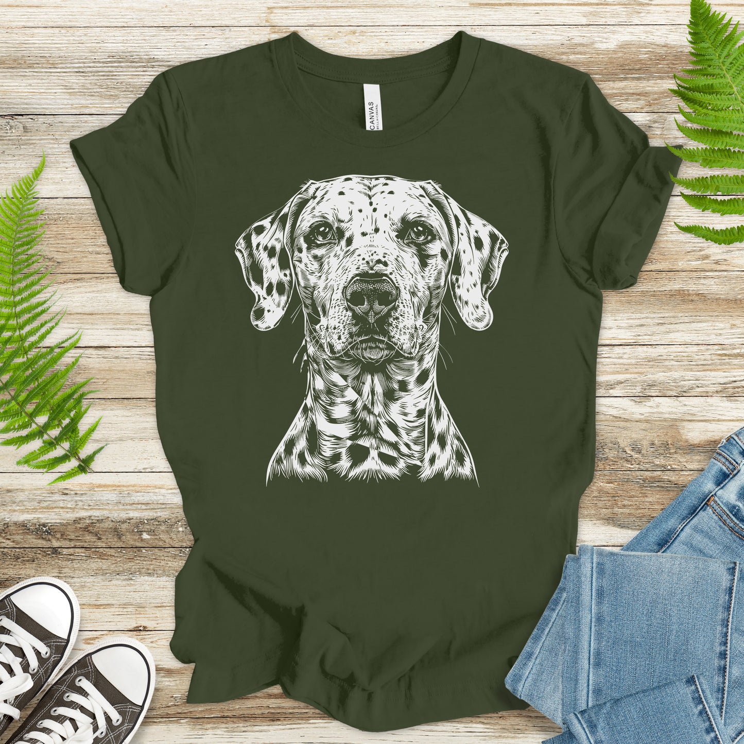 Dalmatian Dog Sketch T-Shirt – Vintage Spotted Pup Lover Tee