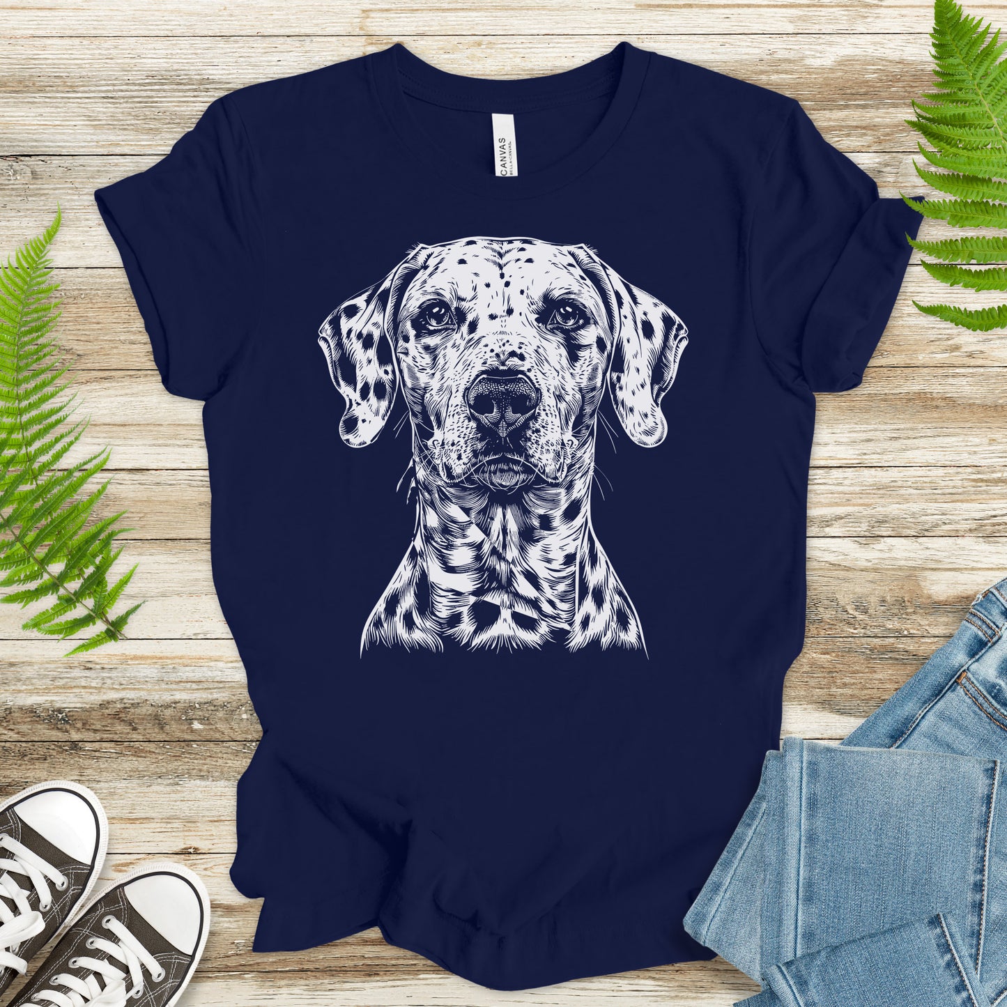 Dalmatian Dog Sketch T-Shirt – Vintage Spotted Pup Lover Tee