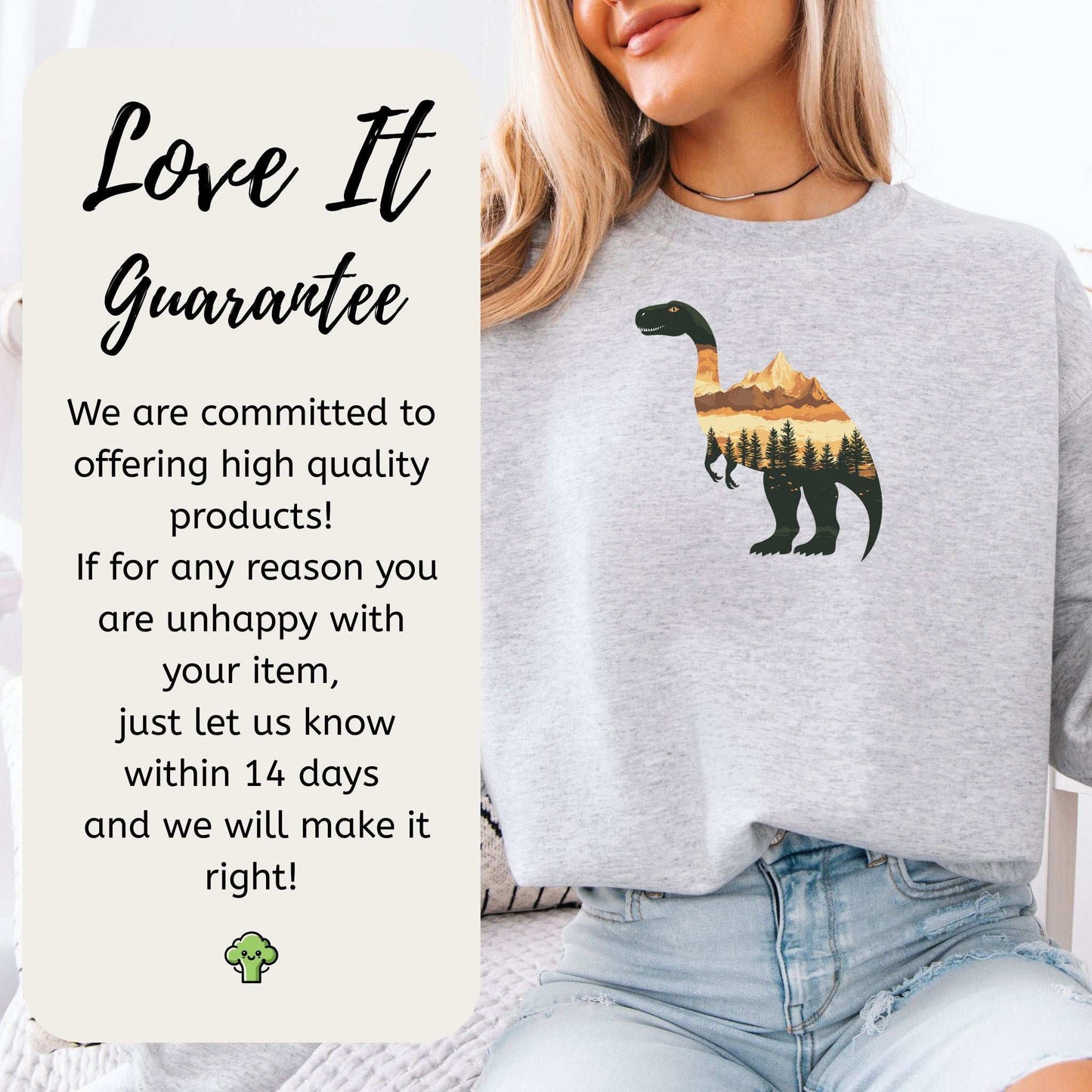 Landscape Dinosaur Sweatshirt – Wild Prehistoric Nature Gift