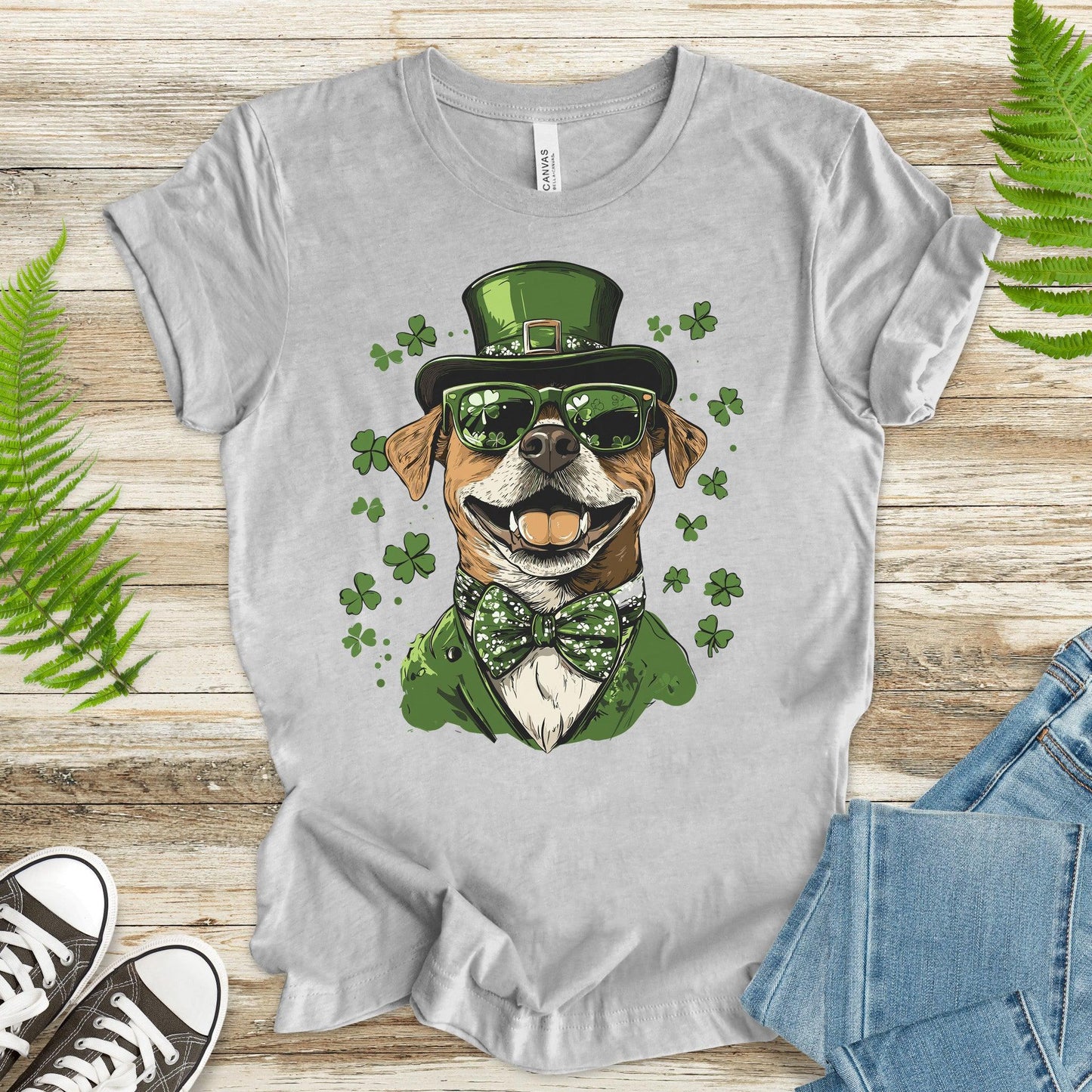 Paw-sitively Lucky: St. Paddy’s Amstaff T-Shirt - TShirtree