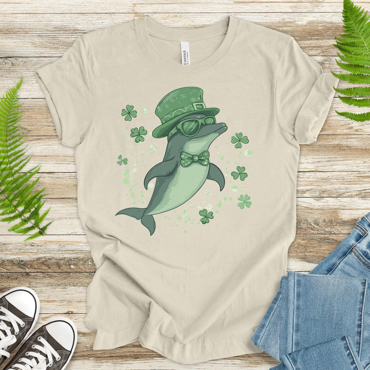 Lucky Fin: St. Patrick’s Day Dolphin T-Shirt - TShirtree