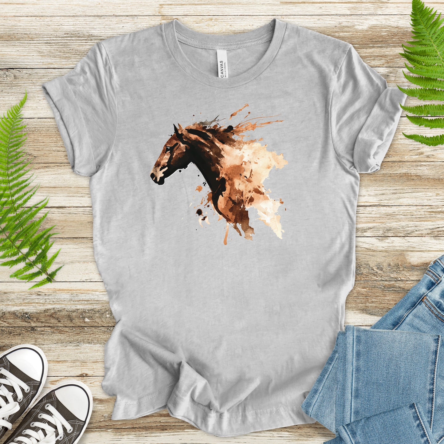 Watercolor Horse Face T-Shirt – Vintage Wild Spirit Tee