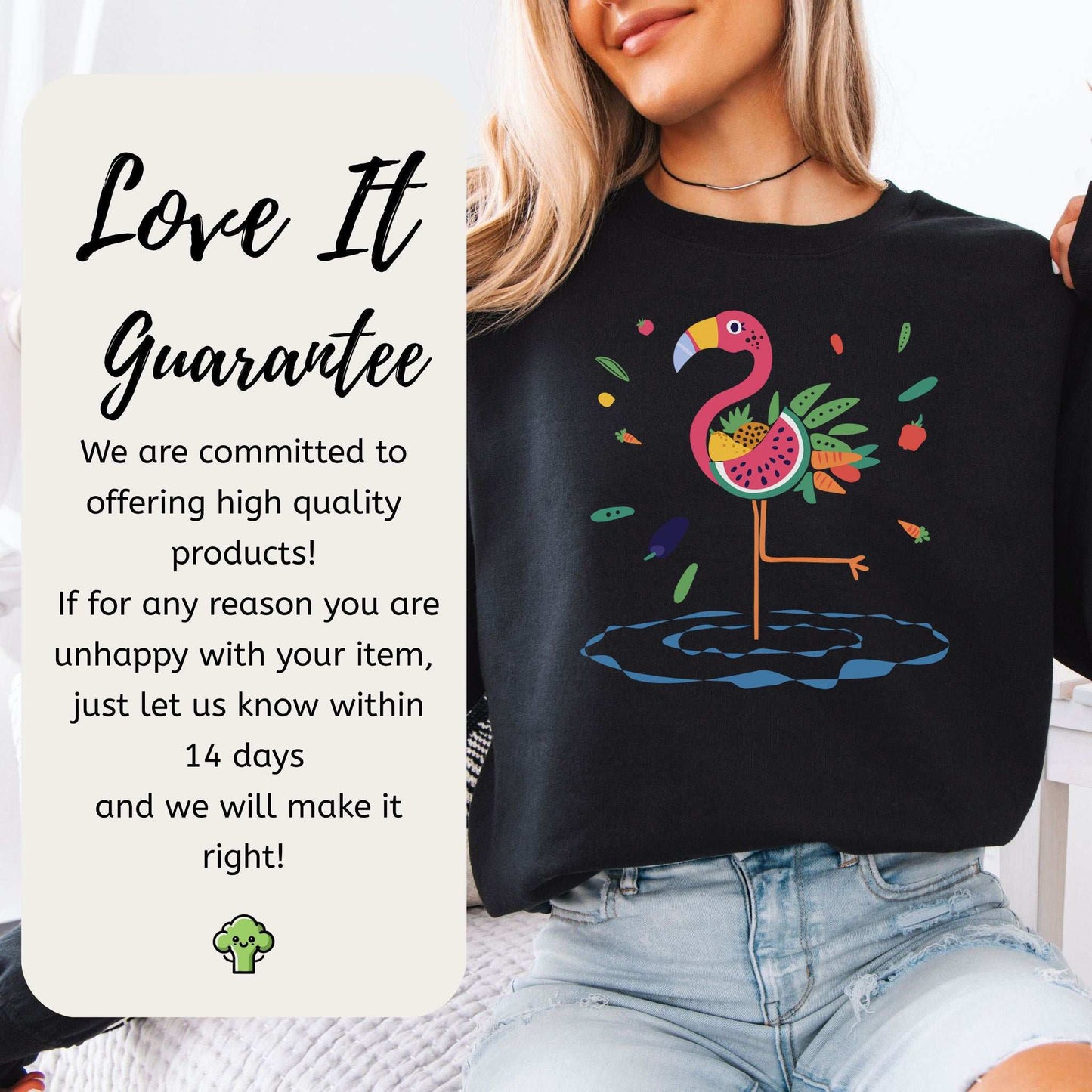 Vibrant Flamingo Art Sweatshirt – Tropical Color Burst for Bold Nature Lovers