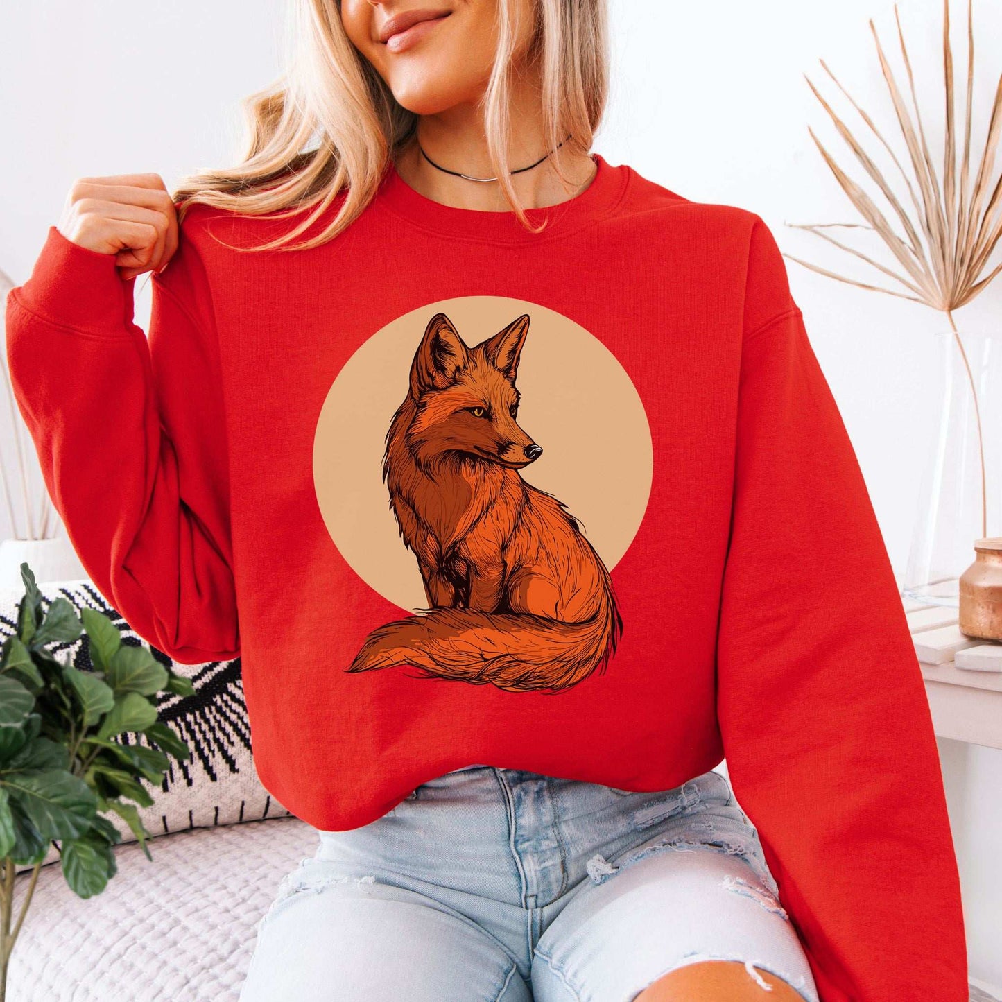 Red Fox Sweatshirt – Wild Elegance in Cozy Comfort