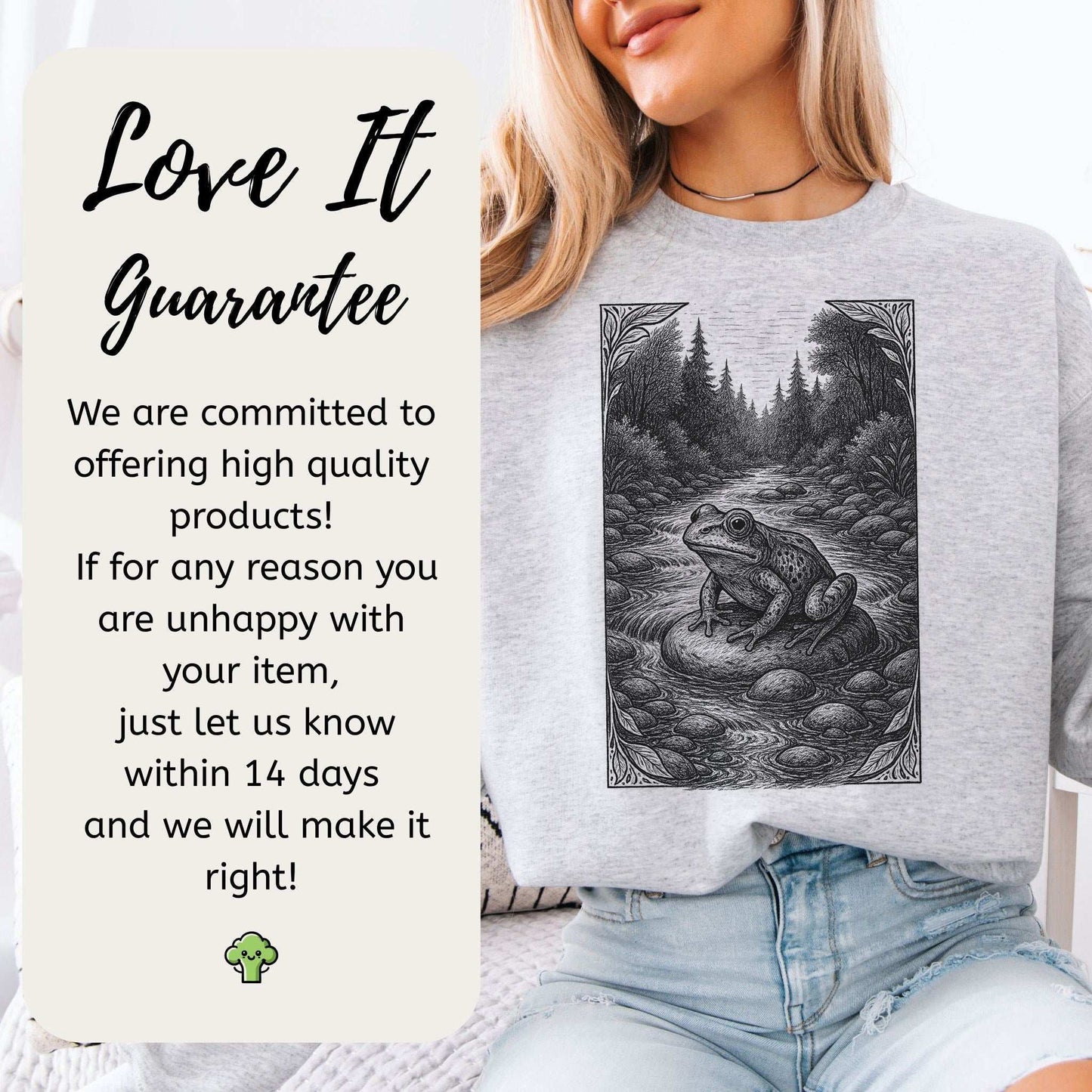 Still Waters Frog Sweatshirt – Spirit Animal of Calm and Water Energy