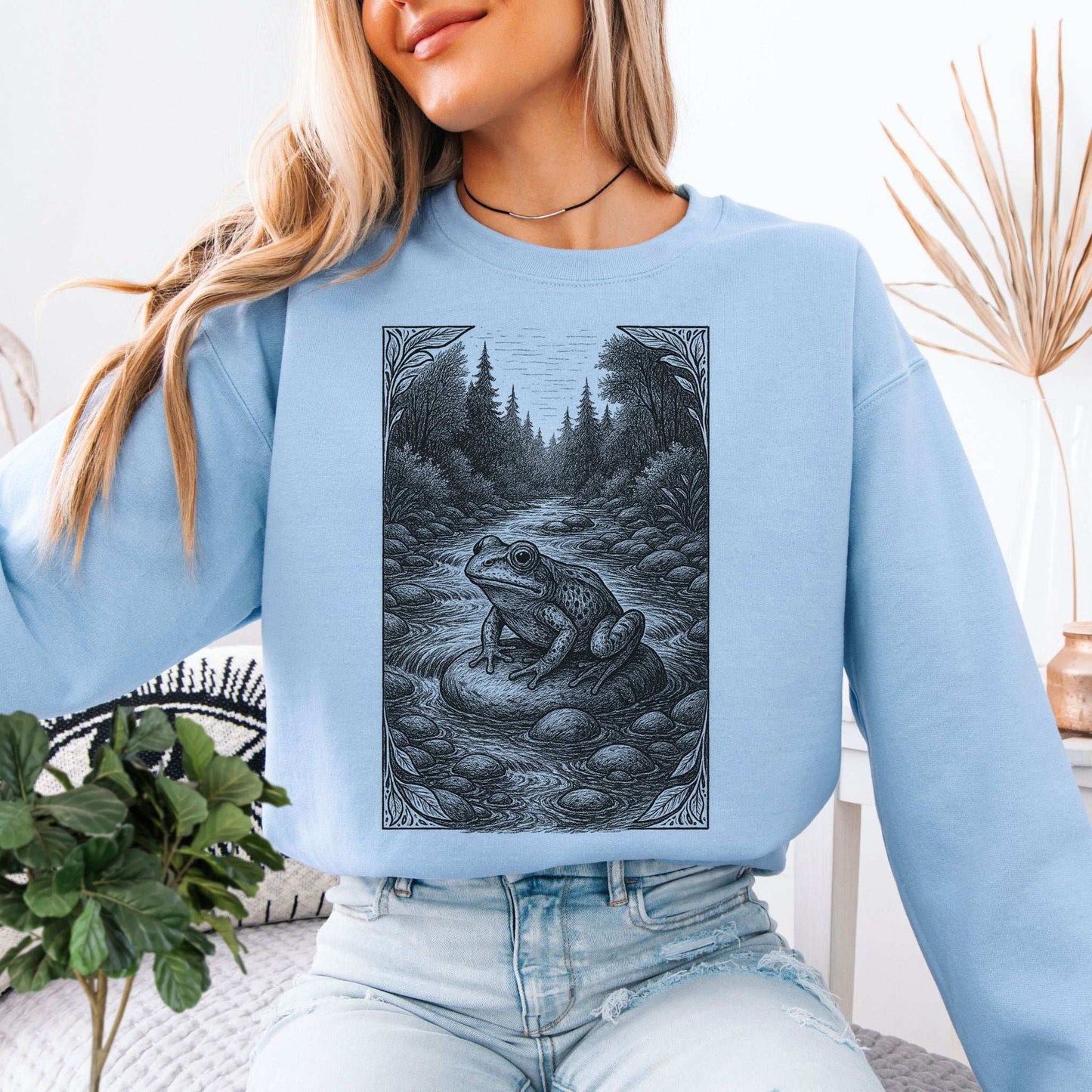 Still Waters Frog Sweatshirt – Spirit Animal of Calm and Water Energy
