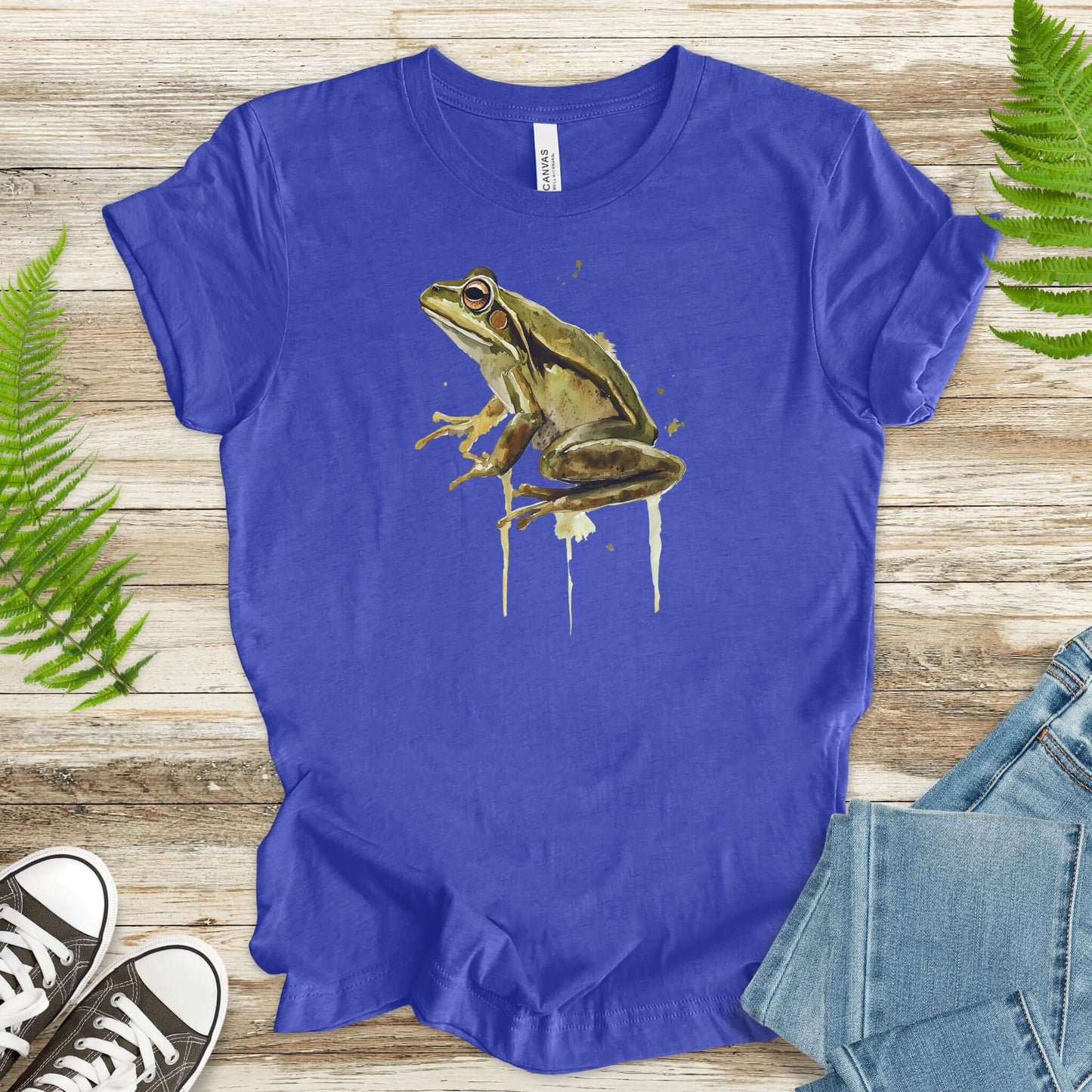 Watercolor Frog T-Shirt – Artistic Amphibian Nature Tee