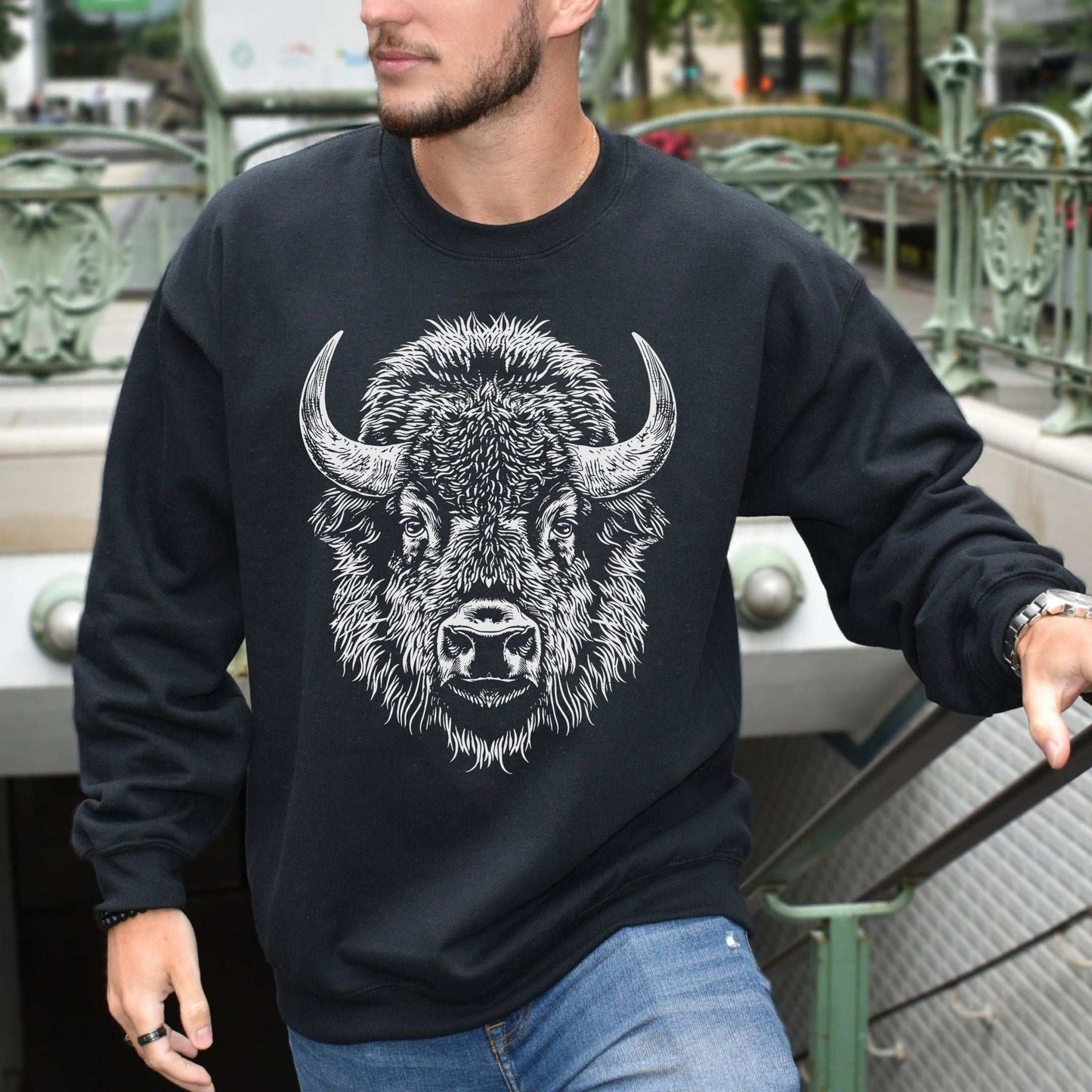 American Bison Sweatshirt – Majestic Wilderness Spirit Animal