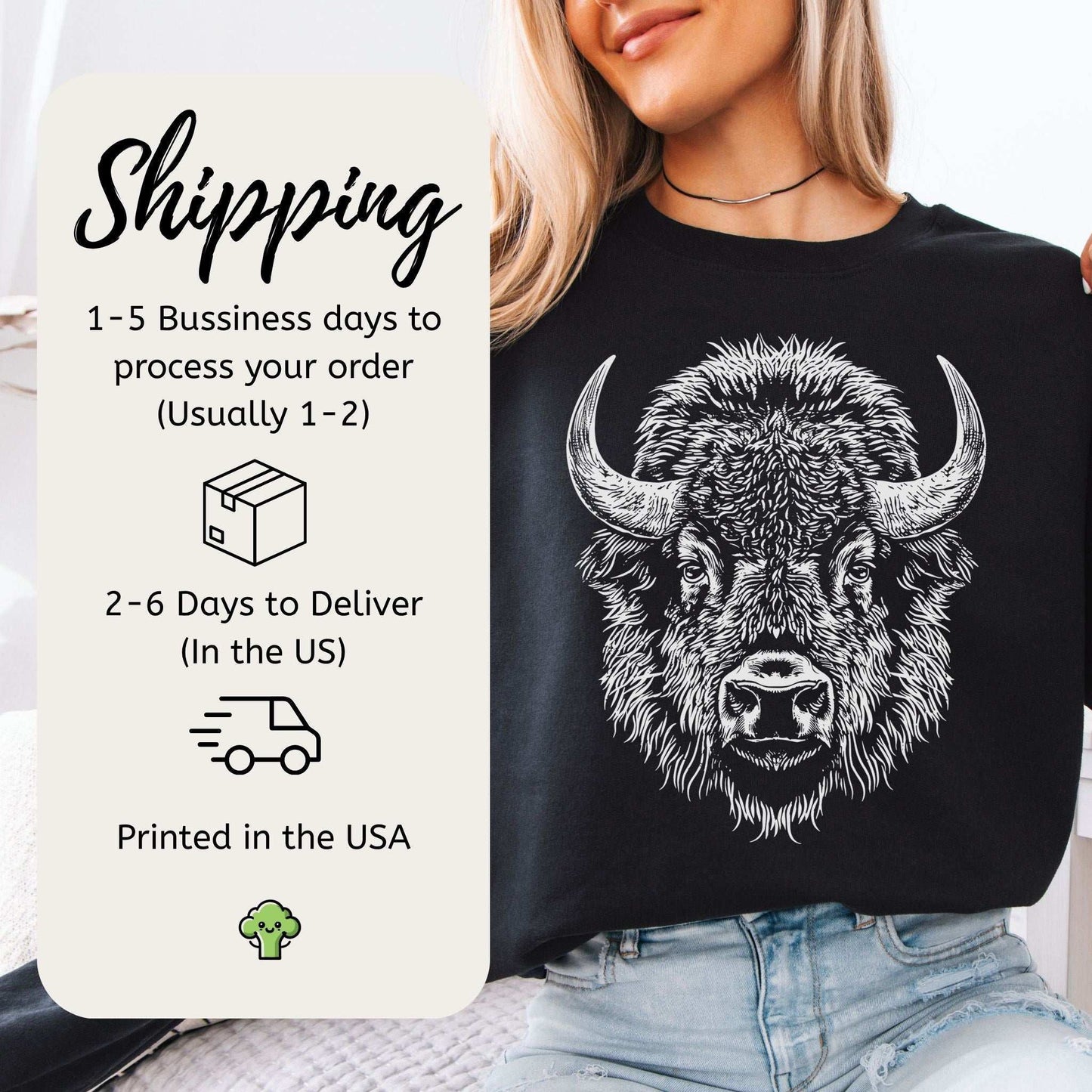 American Bison Sweatshirt – Majestic Wilderness Spirit Animal