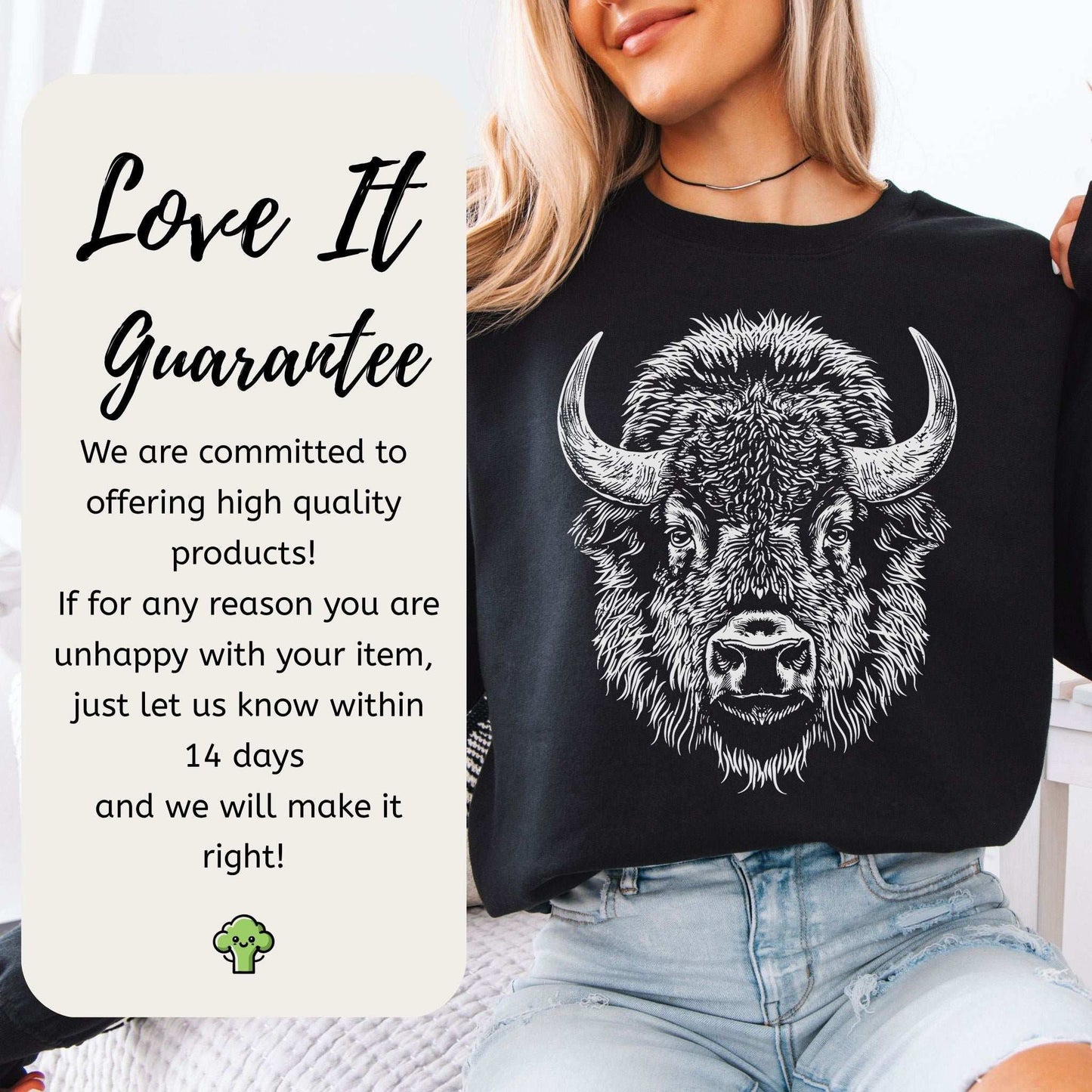 American Bison Sweatshirt – Majestic Wilderness Spirit Animal