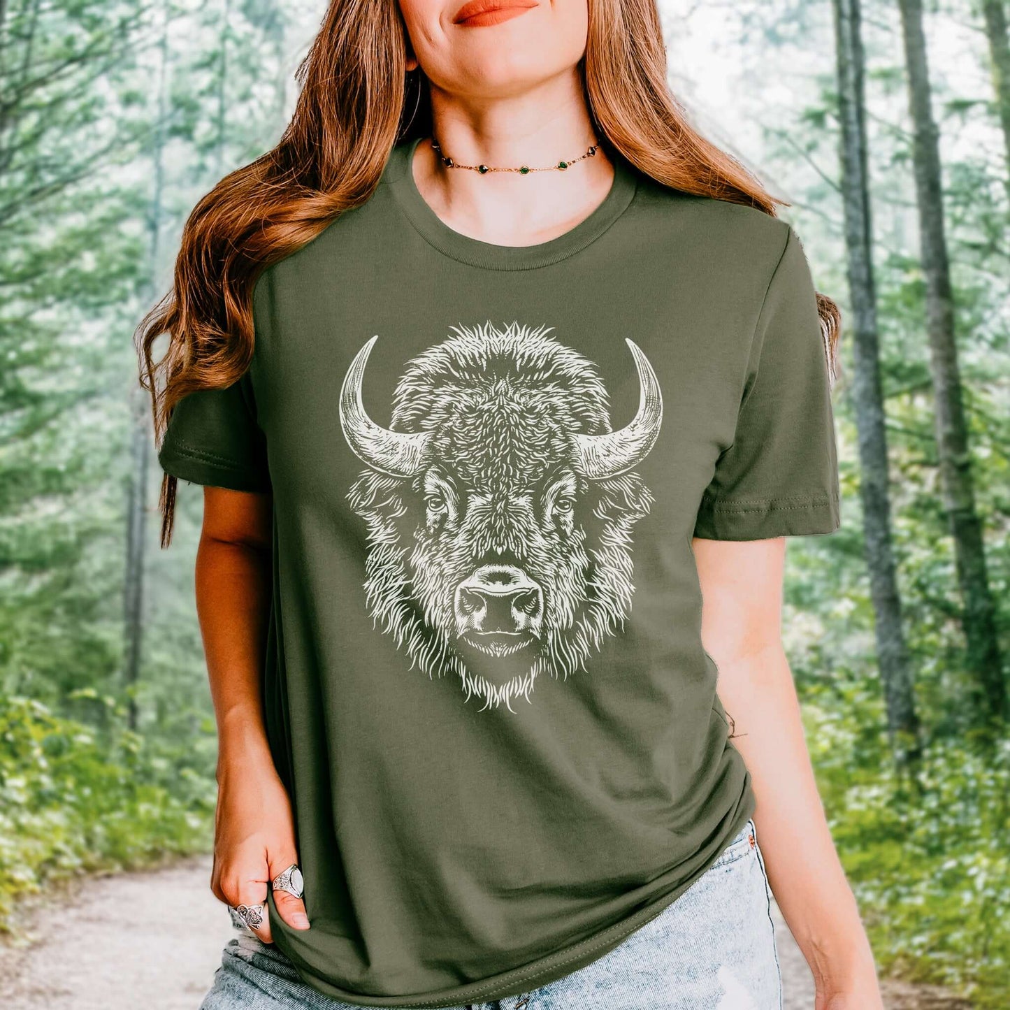 American Bison Portrait T-Shirt – Wildlife Animal Tee