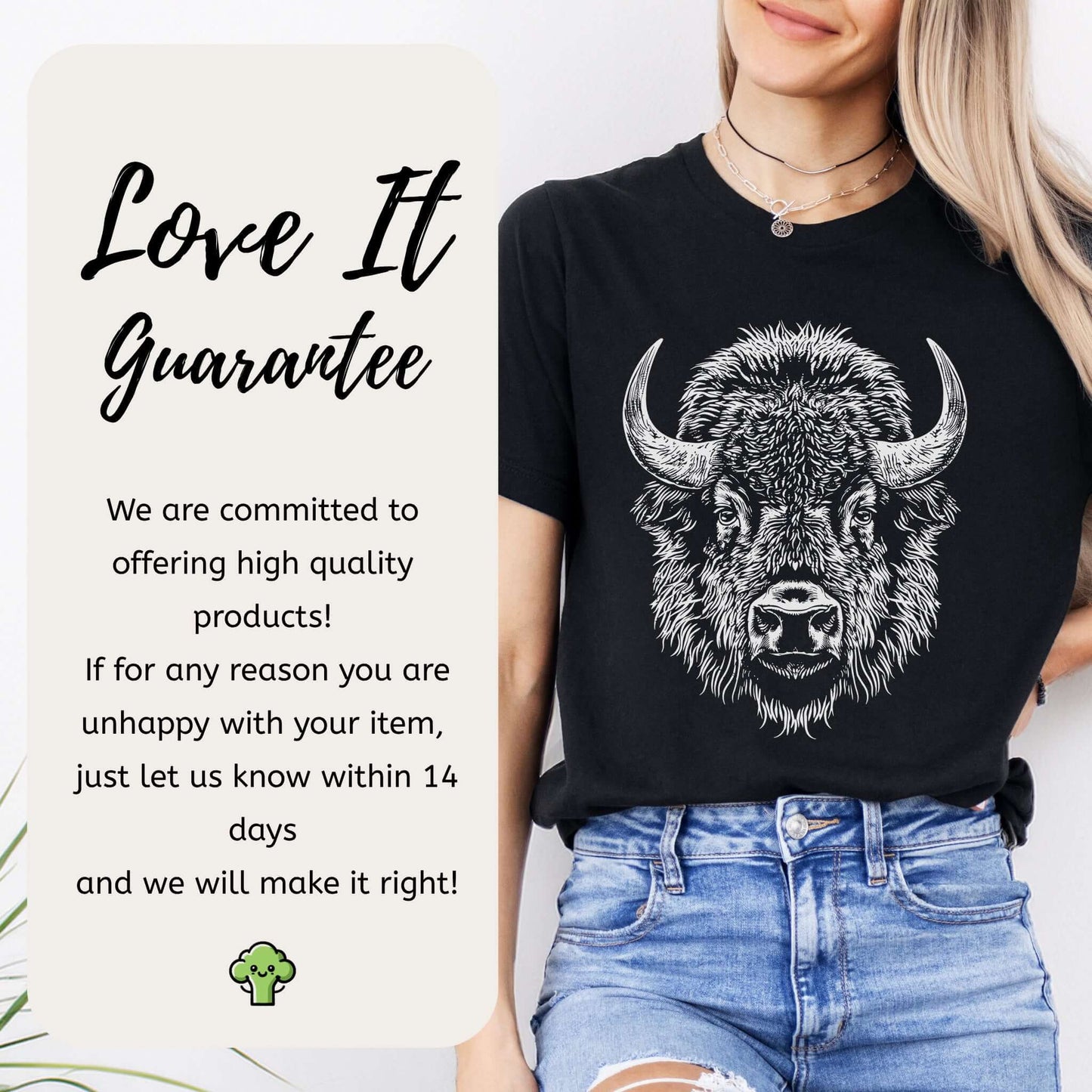 American Bison Portrait T-Shirt – Wildlife Animal Tee