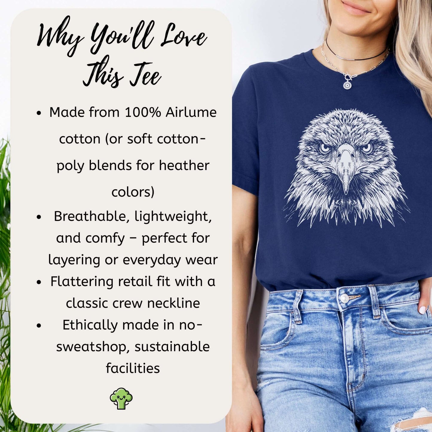 Eagle Face T-Shirt – Majestic Bird of Prey Tee