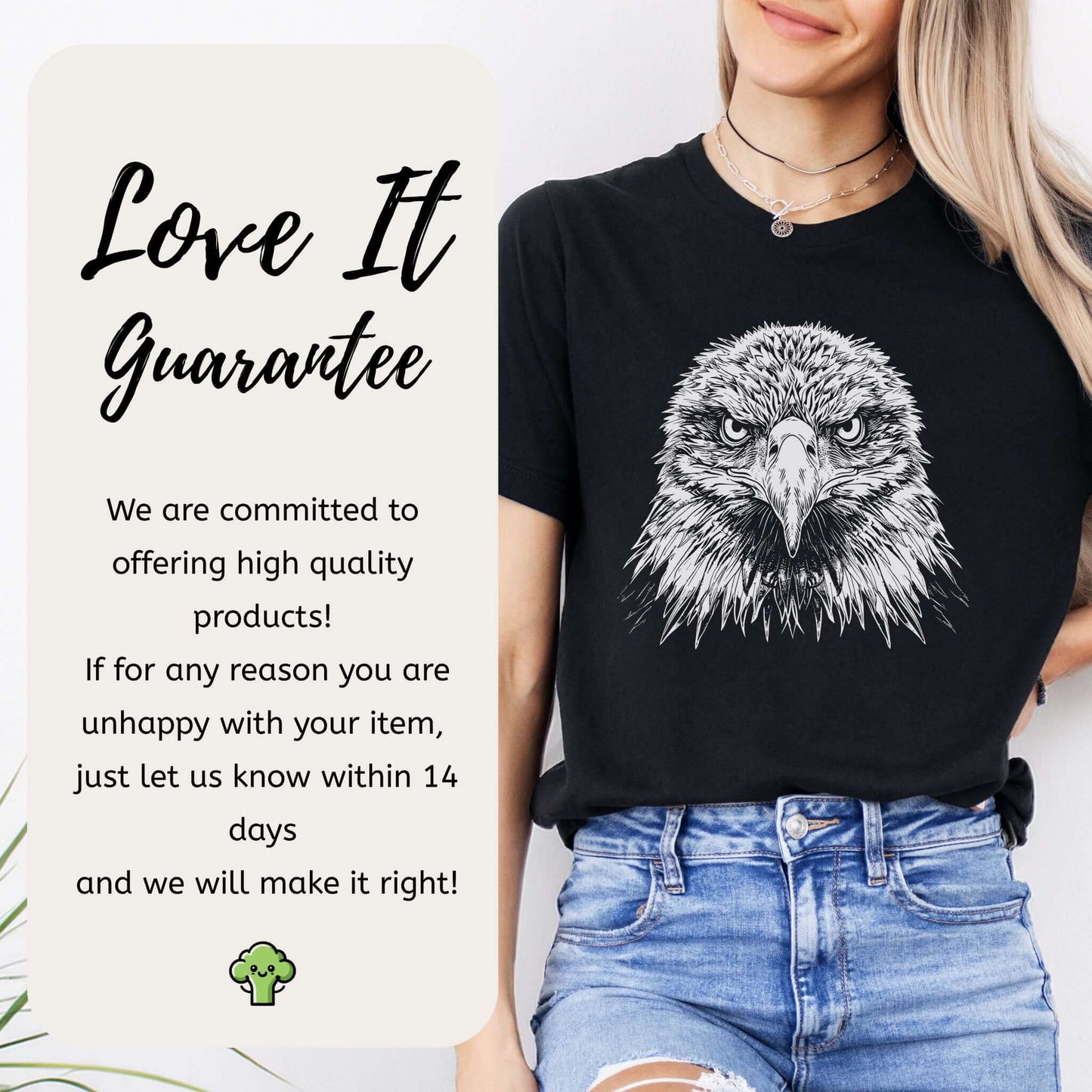 Eagle Face T-Shirt – Majestic Bird of Prey Tee