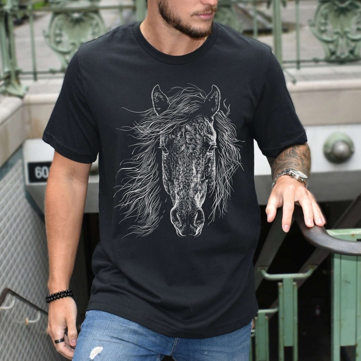 Wild Mustang Horse Face T-Shirt – Spirit of the West