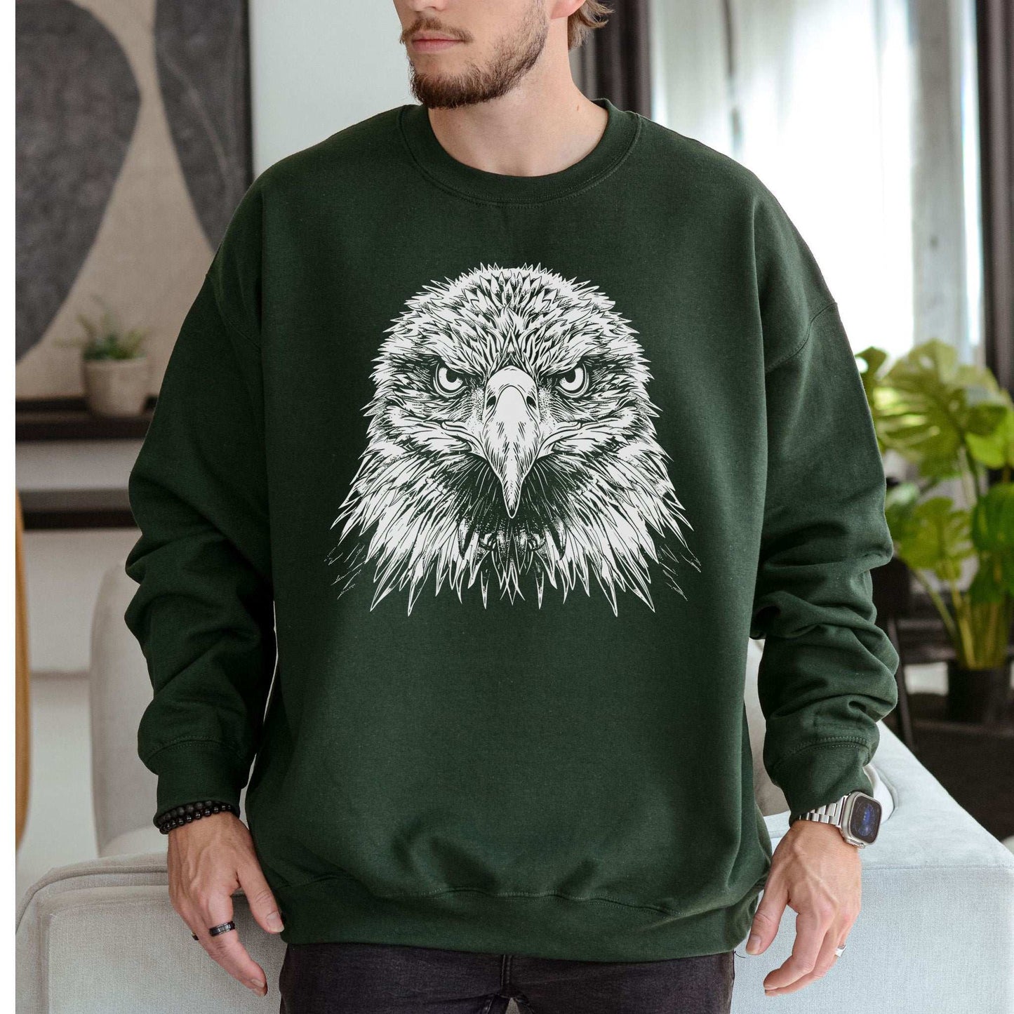 Eagle Face Sweatshirt – Majestic Bird of Prey Stare-Down Champion