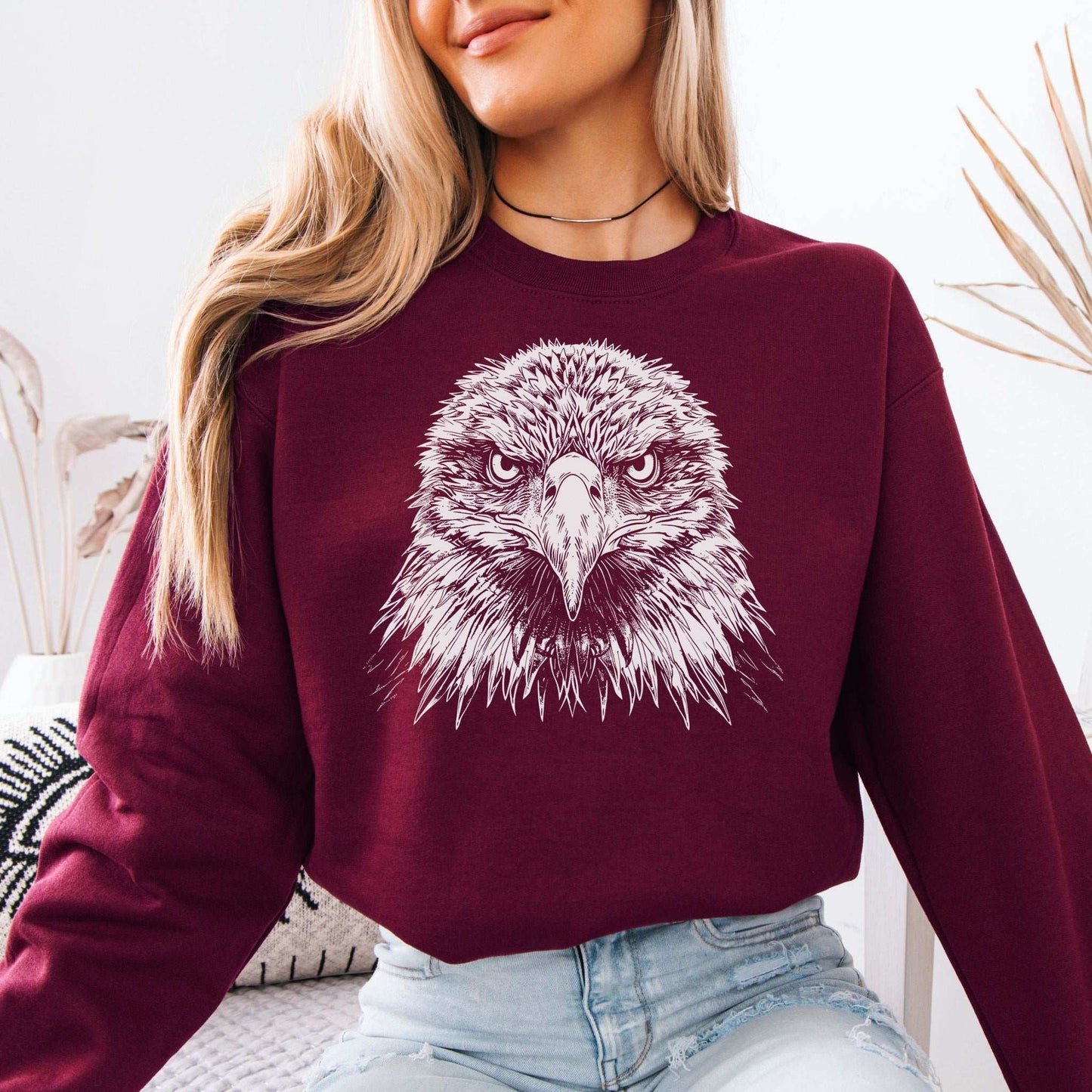 Eagle Face Sweatshirt – Majestic Bird of Prey Stare-Down Champion