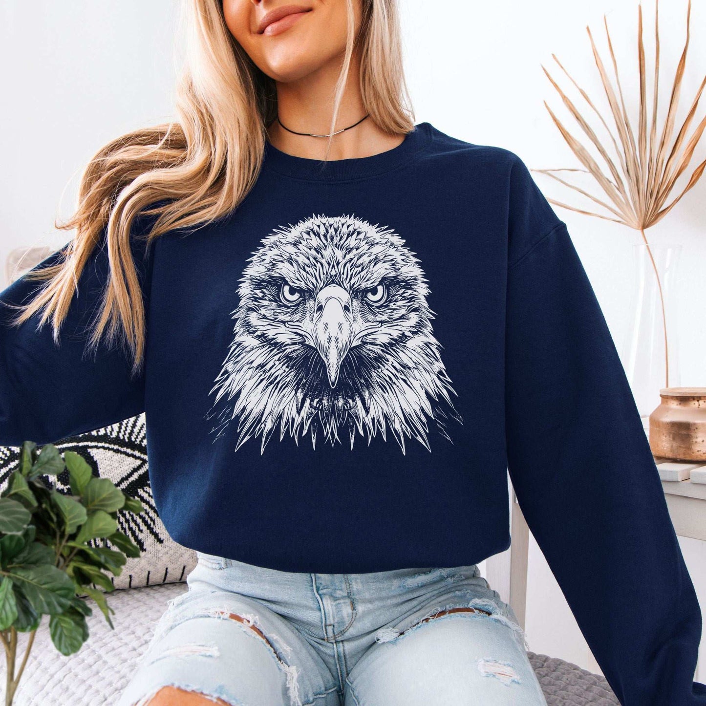 Eagle Face Sweatshirt – Majestic Bird of Prey Stare-Down Champion