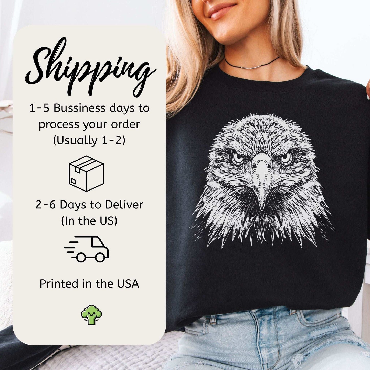 Eagle Face Sweatshirt – Majestic Bird of Prey Stare-Down Champion