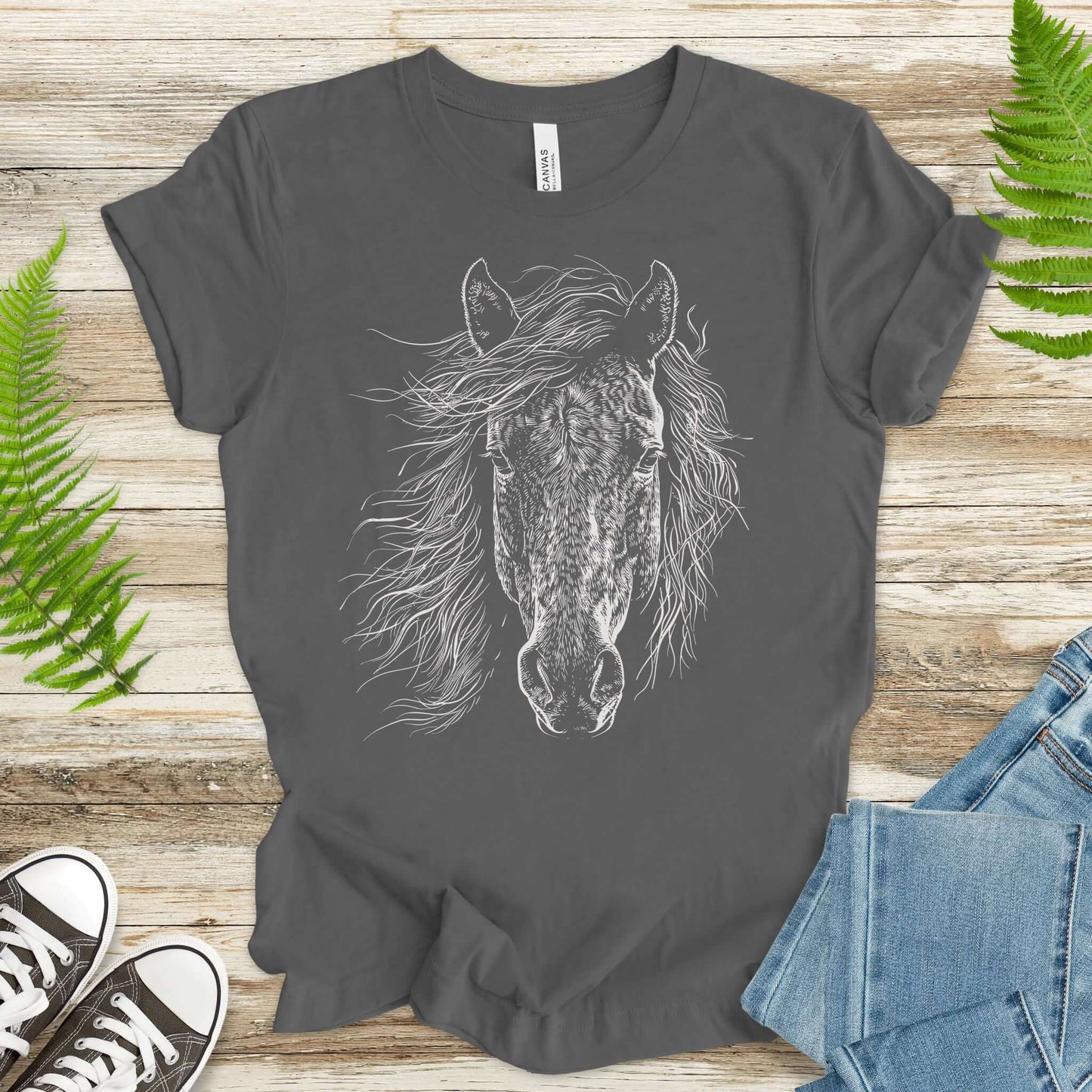 Wild Mustang Horse Face T-Shirt – Spirit of the West