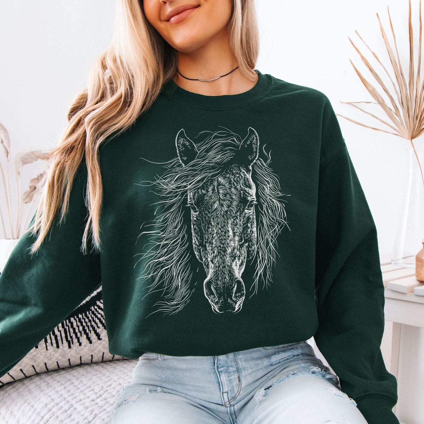 Wild Mustang Horse Sweatshirt – Spirit of the West & Free Soul Energy