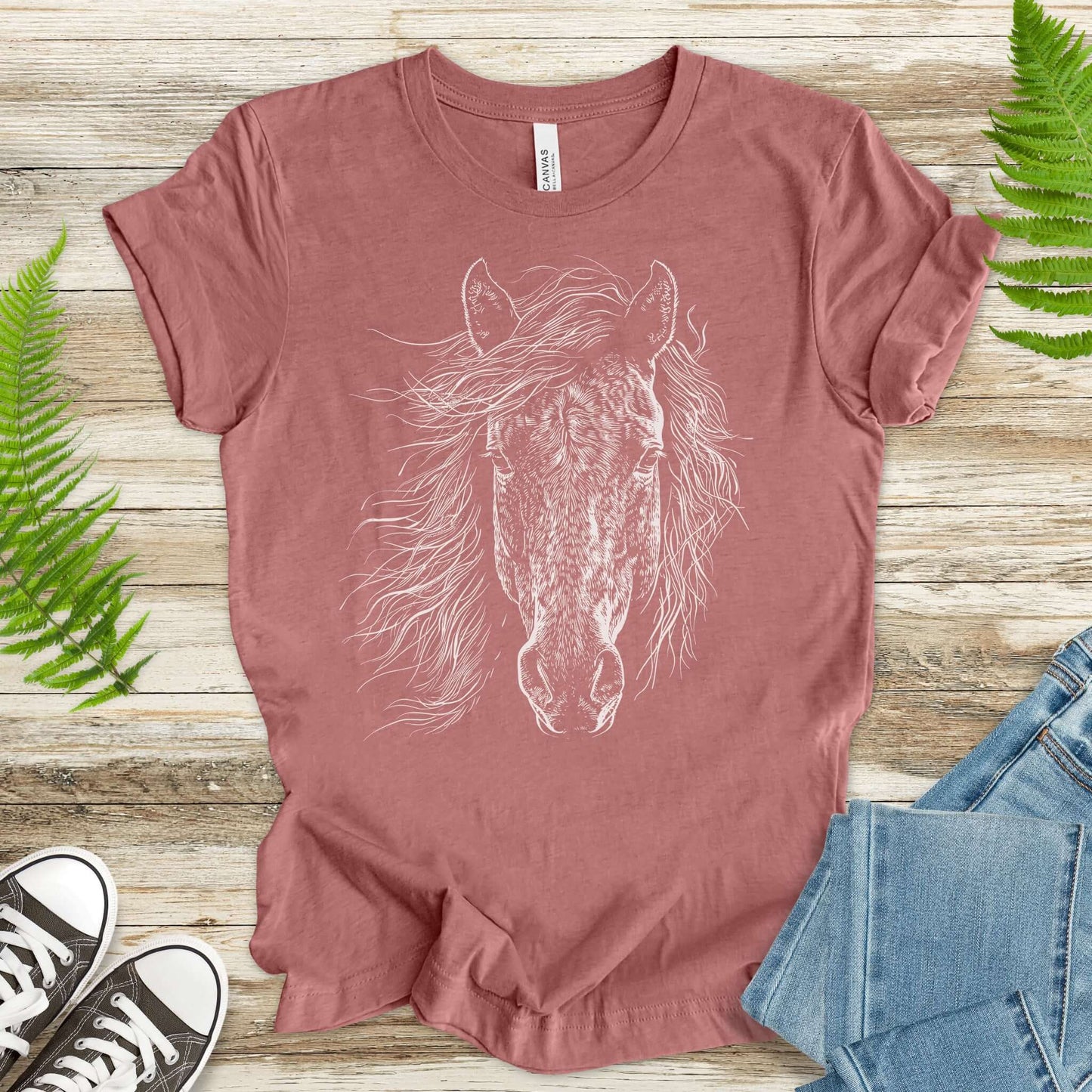Wild Mustang Horse Face T-Shirt – Spirit of the West