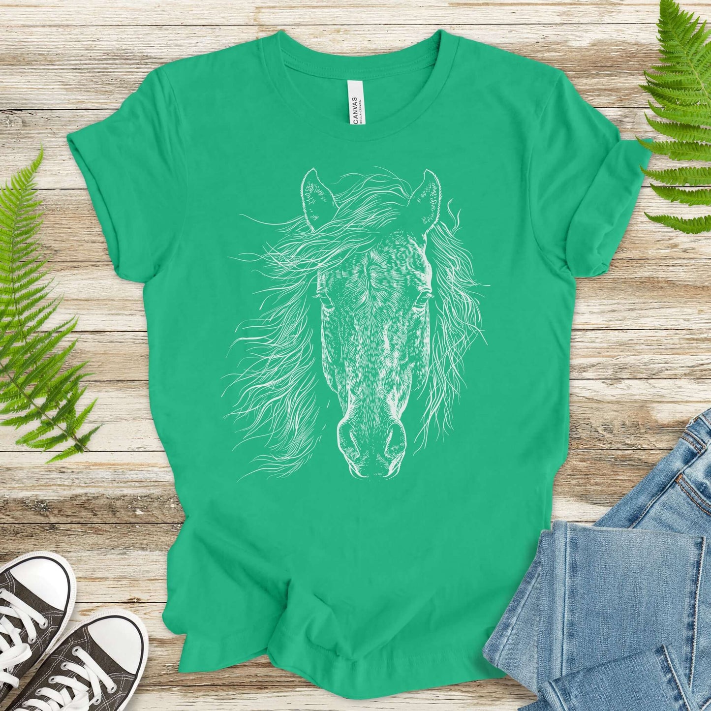 Wild Mustang Horse Face T-Shirt – Spirit of the West