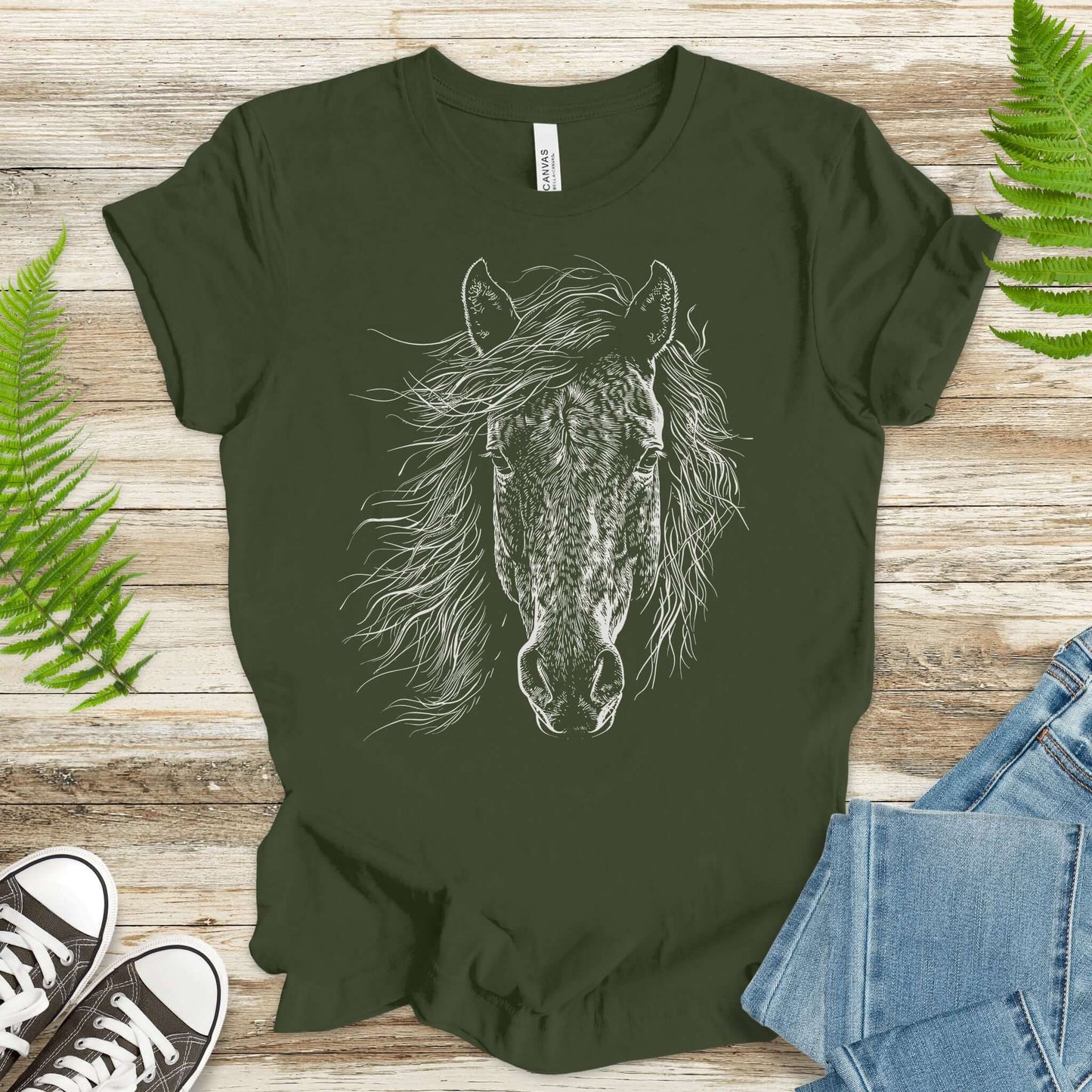 Wild Mustang Horse Face T-Shirt – Spirit of the West