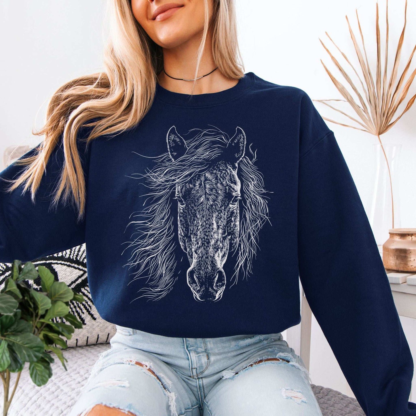 Wild Mustang Horse Sweatshirt – Spirit of the West & Free Soul Energy