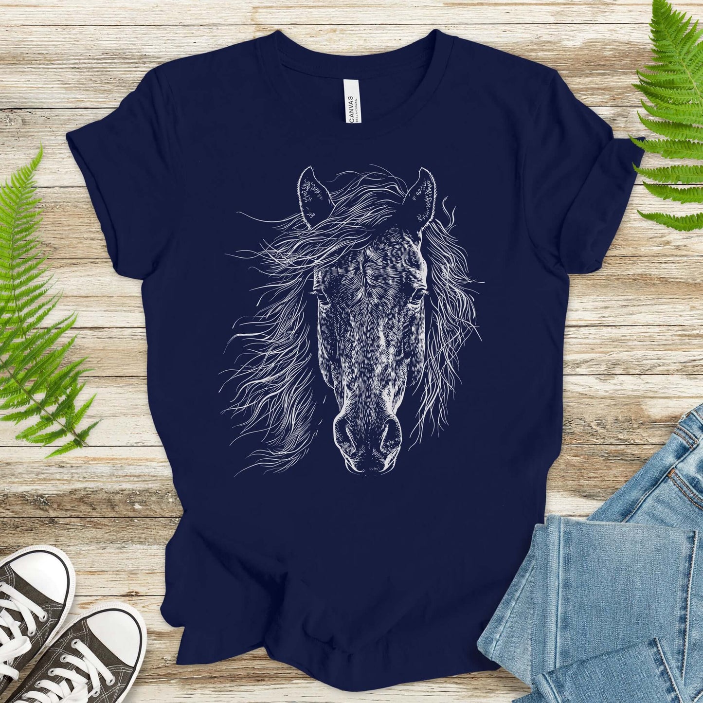 Wild Mustang Horse Face T-Shirt – Spirit of the West