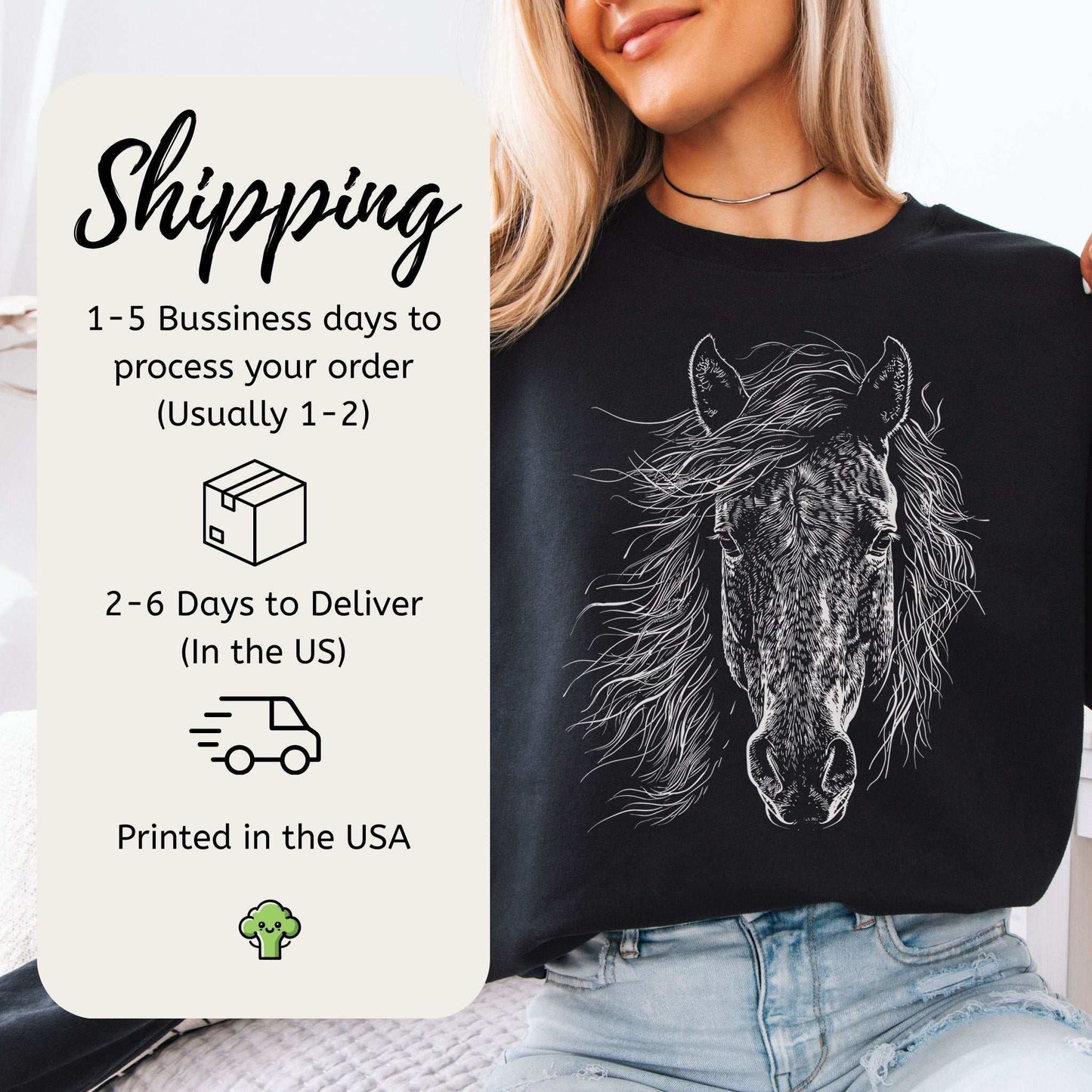 Wild Mustang Horse Sweatshirt – Spirit of the West & Free Soul Energy