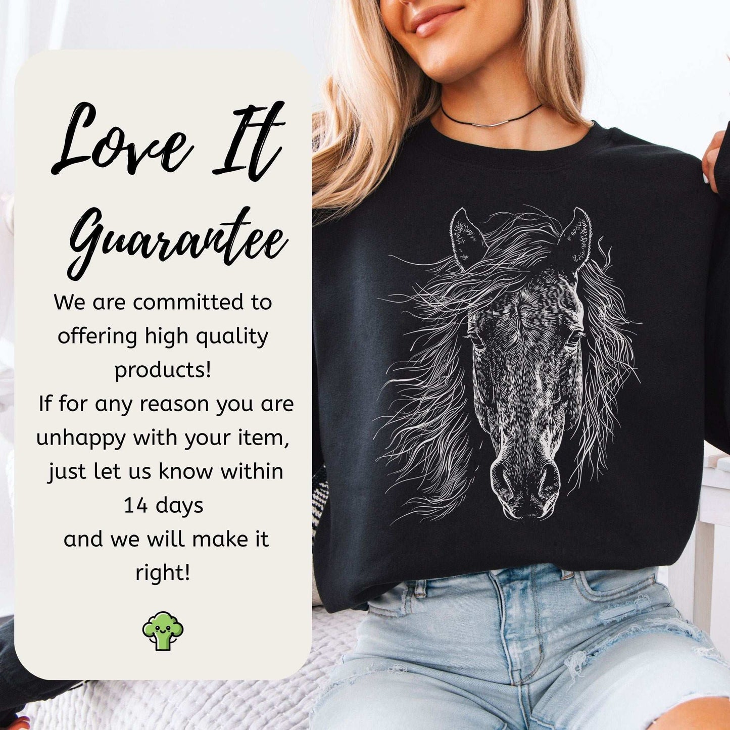 Wild Mustang Horse Sweatshirt – Spirit of the West & Free Soul Energy