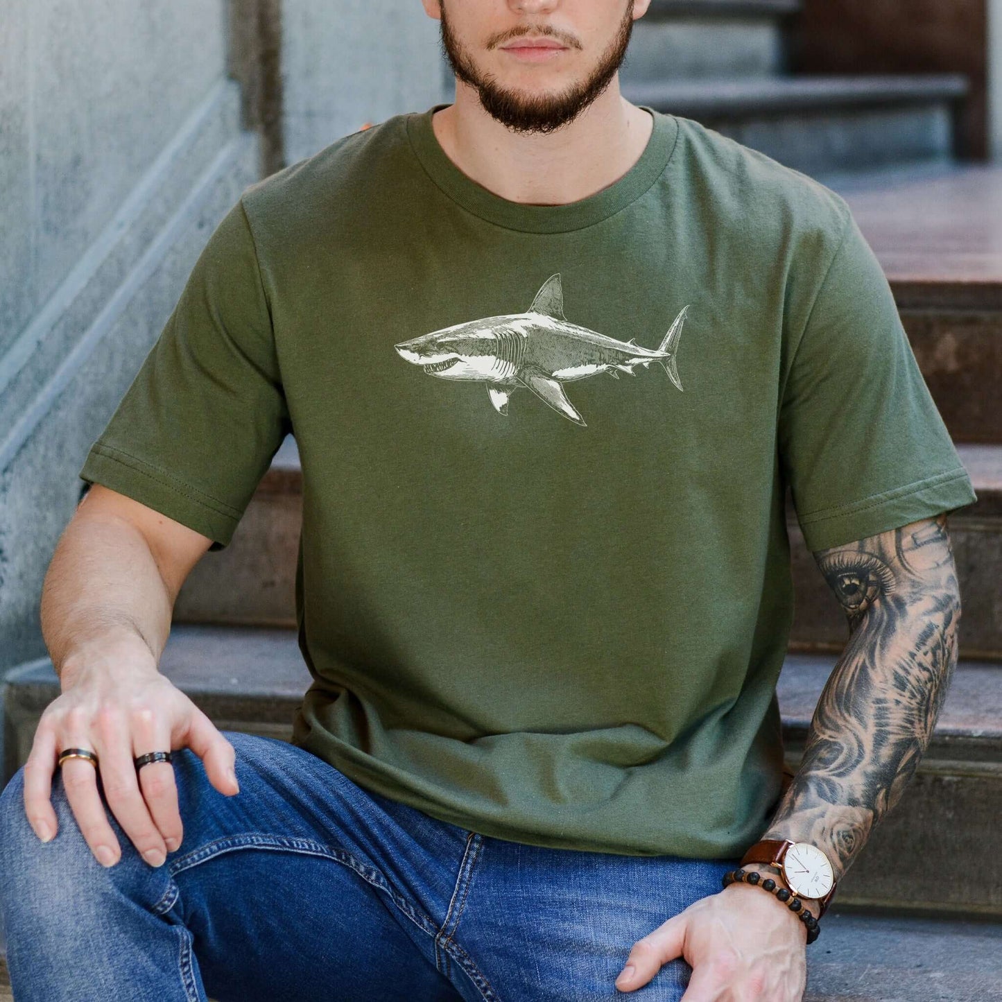 Vintage Great White Shark T-Shirt – Ocean Conservation Retro Style