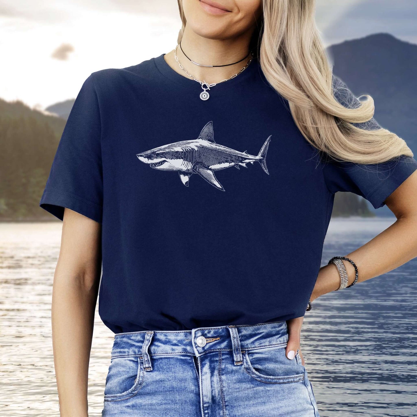 Vintage Great White Shark T-Shirt – Ocean Conservation Retro Style