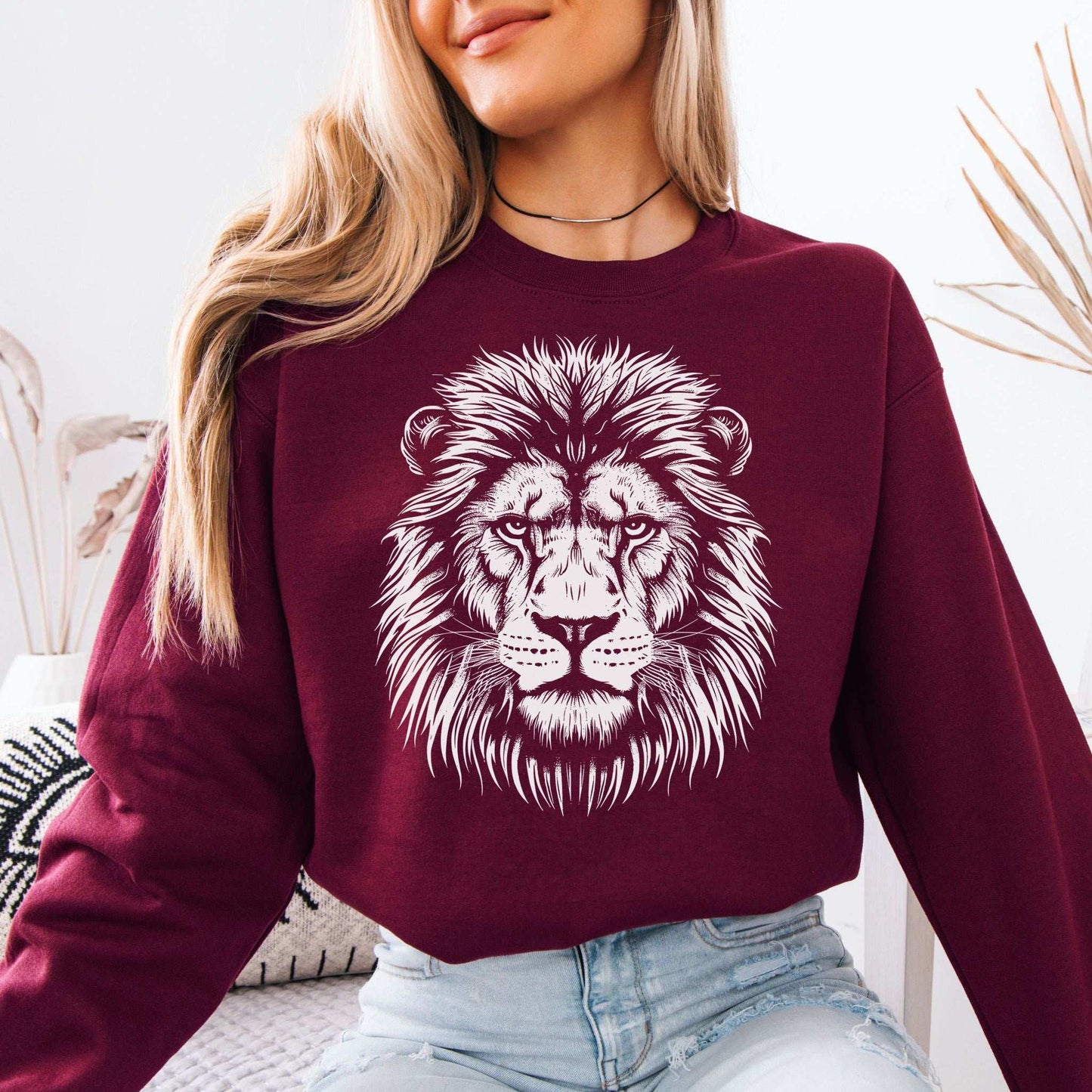 Lion Face Sweatshirt – Hand-Drawn Jungle King with Alpha Energy
