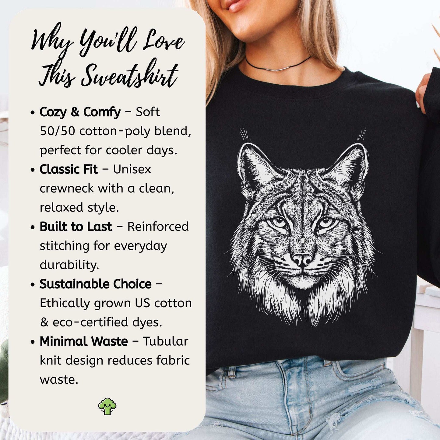 Lynx Spirit Animal Sweatshirt – Mystical Wild Cat Shirt