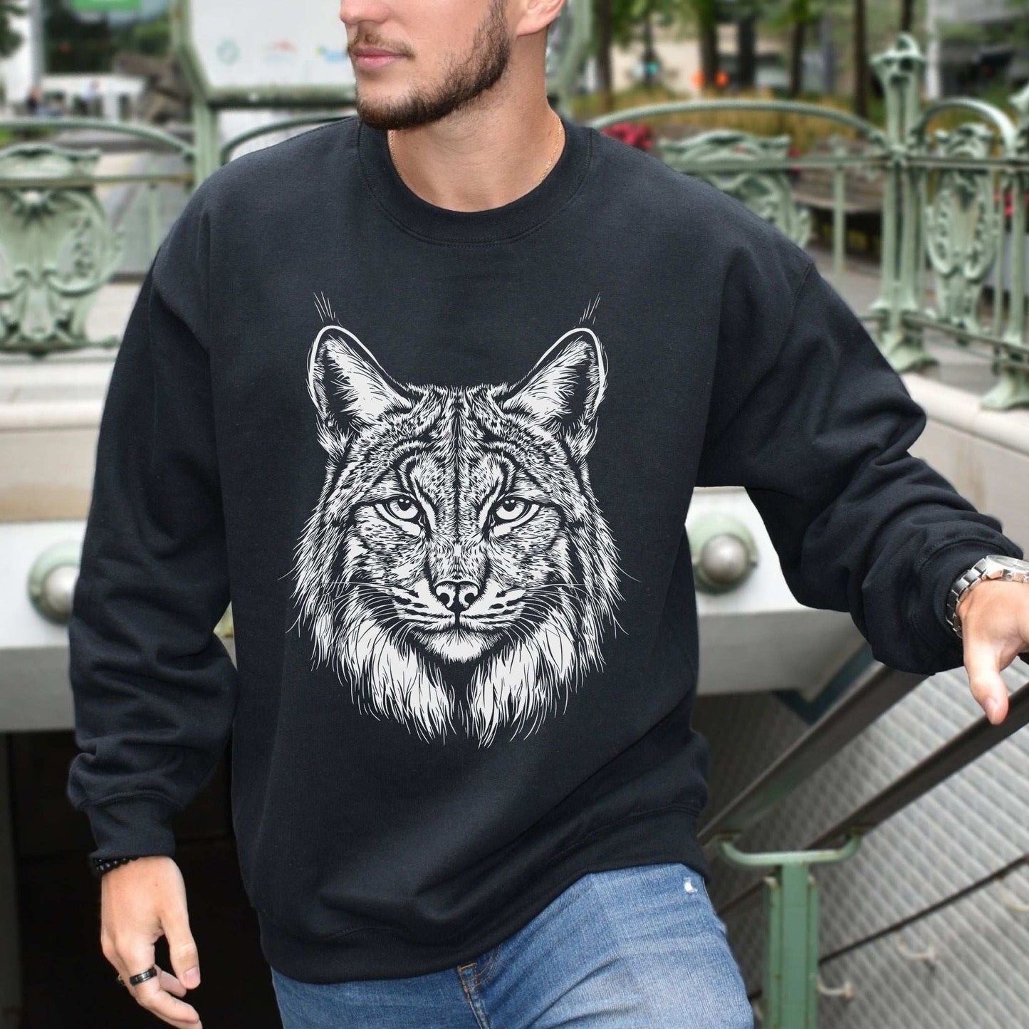 Lynx Spirit Animal Sweatshirt – Mystical Wild Cat Shirt
