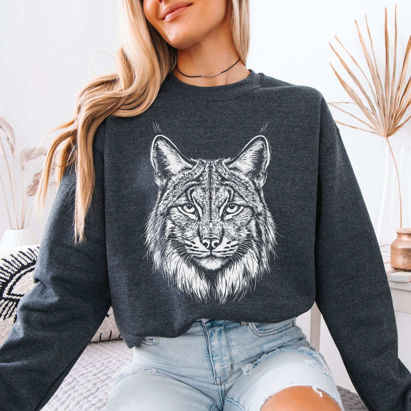 Lynx Spirit Animal Sweatshirt – Mystical Wild Cat Shirt