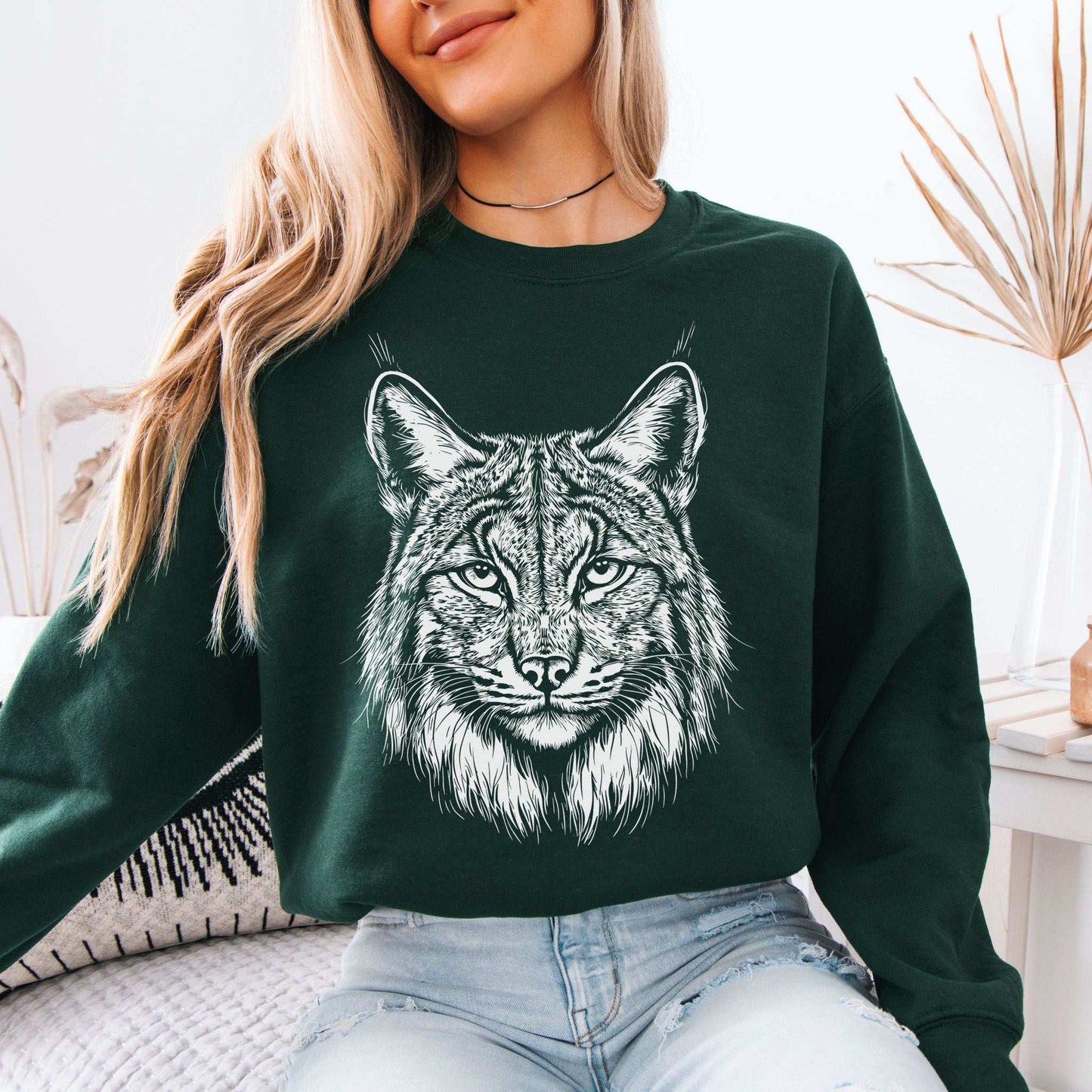 Lynx Spirit Animal Sweatshirt – Mystical Wild Cat Shirt