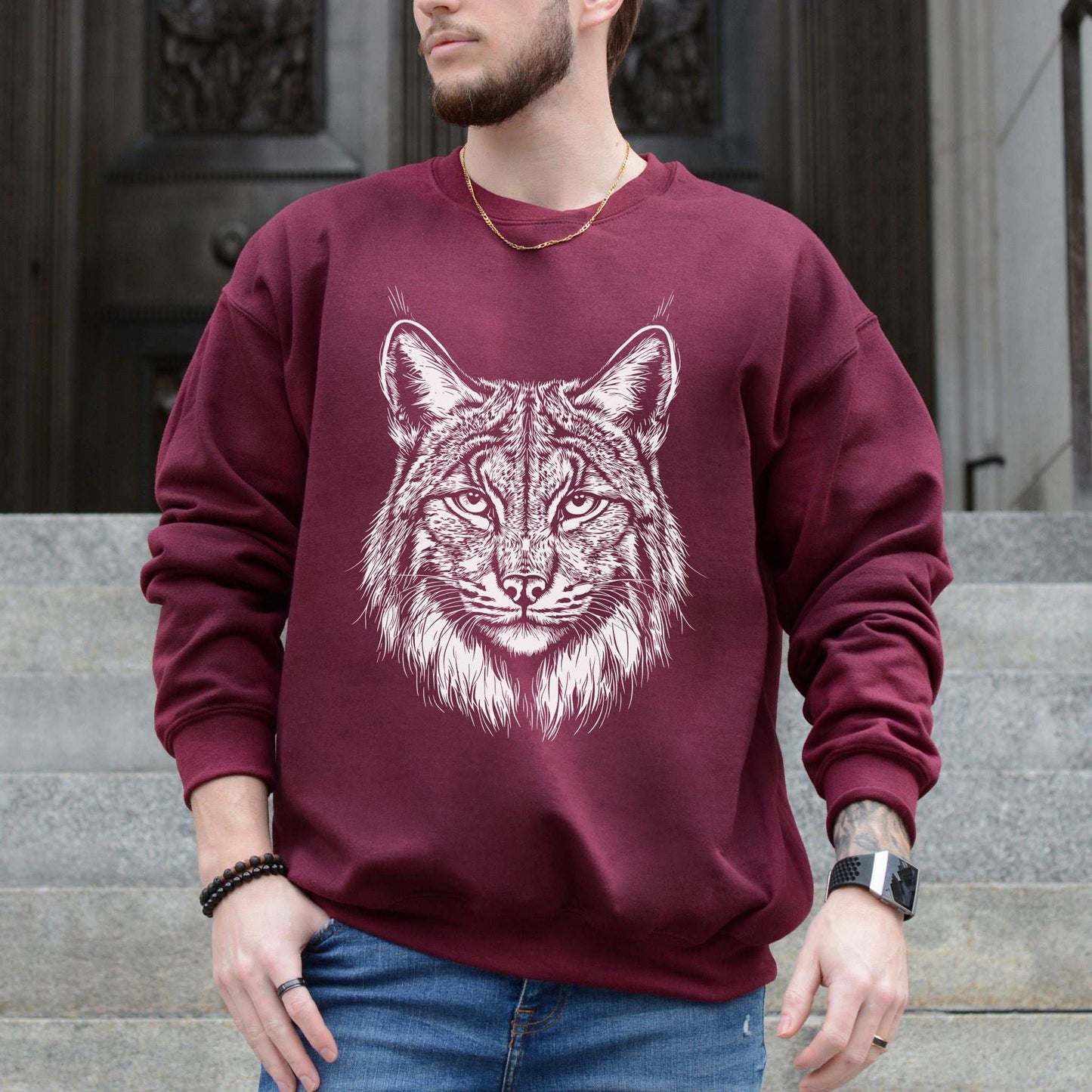 Lynx Spirit Animal Sweatshirt – Mystical Wild Cat Shirt