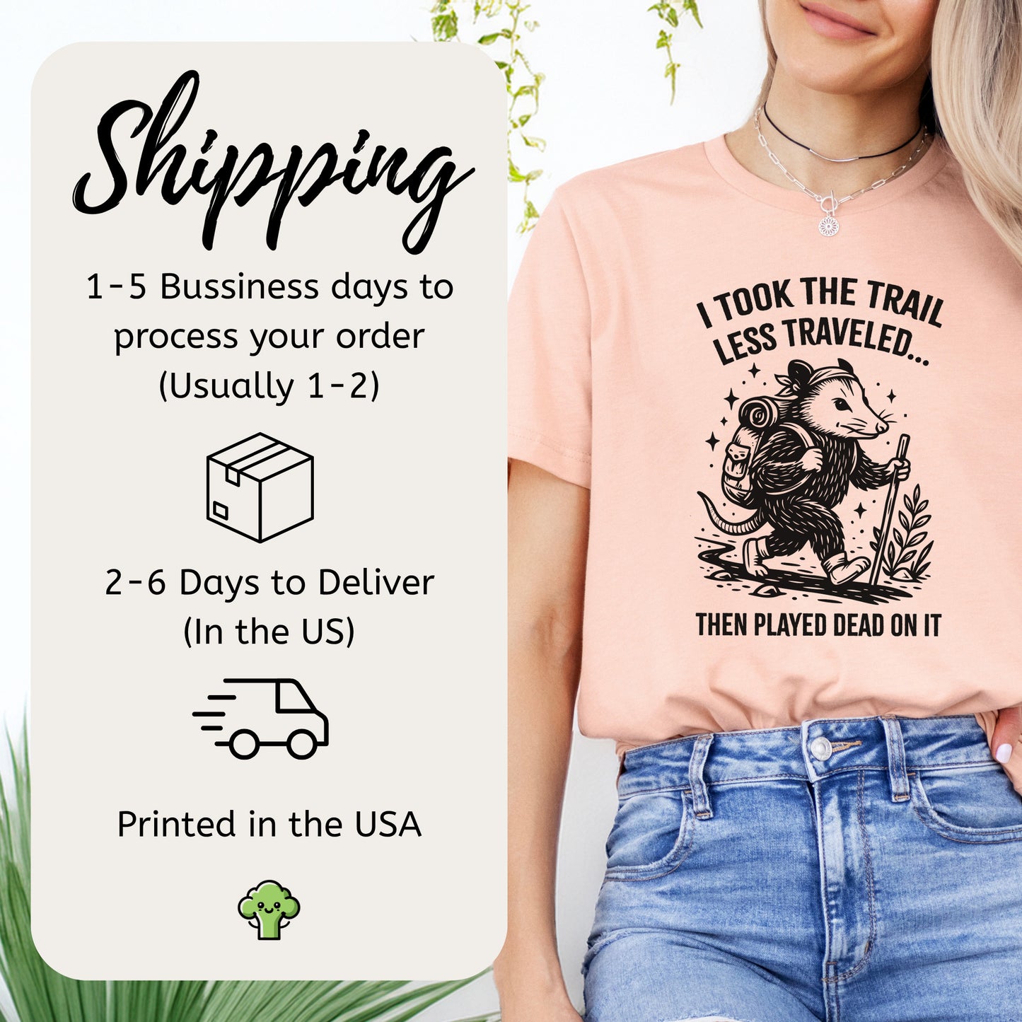 Opossum Less Traveled T-Shirt – Funny Hiking Possum Adventure Tee