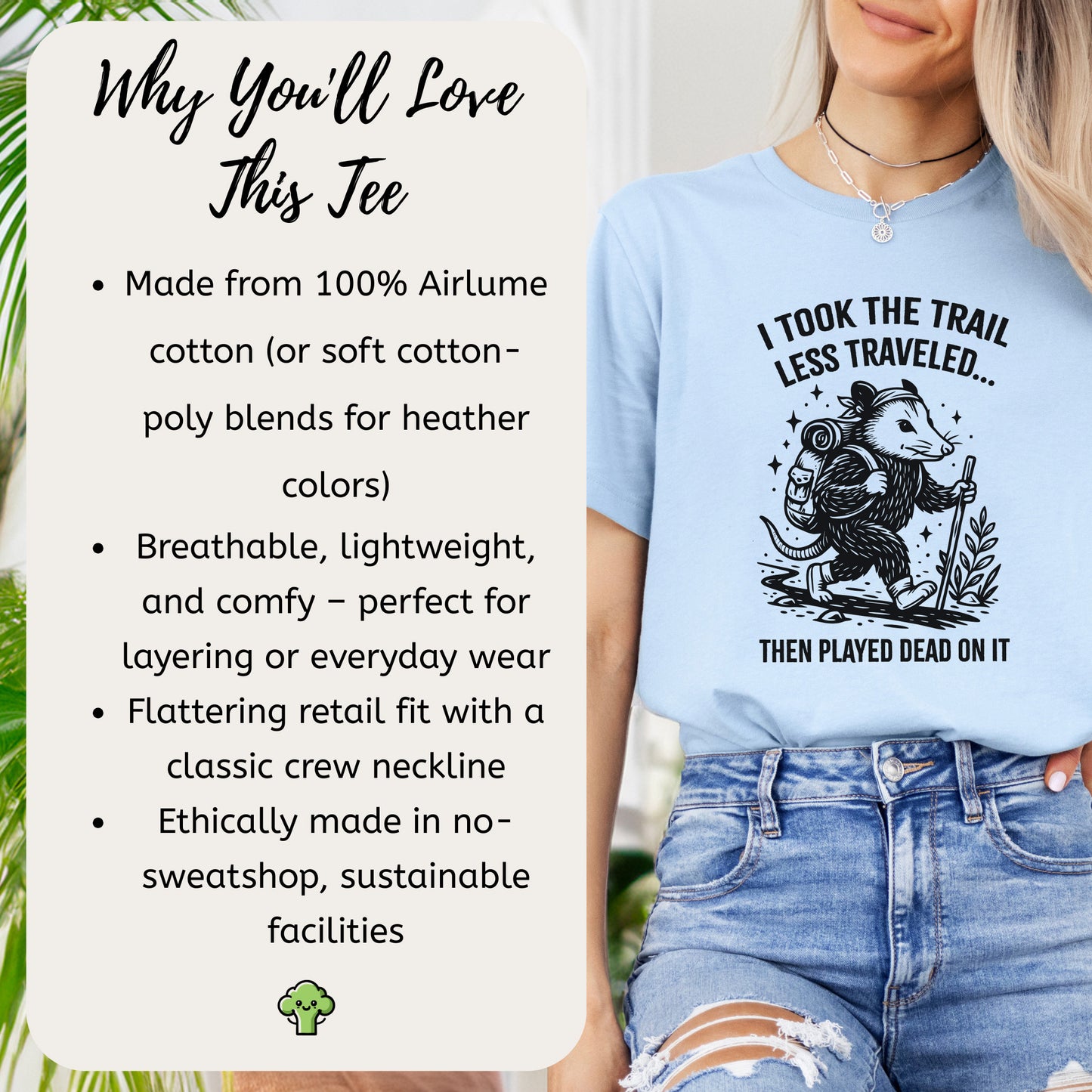 Opossum Less Traveled T-Shirt – Funny Hiking Possum Adventure Tee
