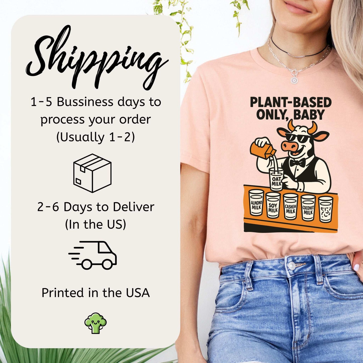Cow Bartender Plant-Based Only Baby! T-Shirt
