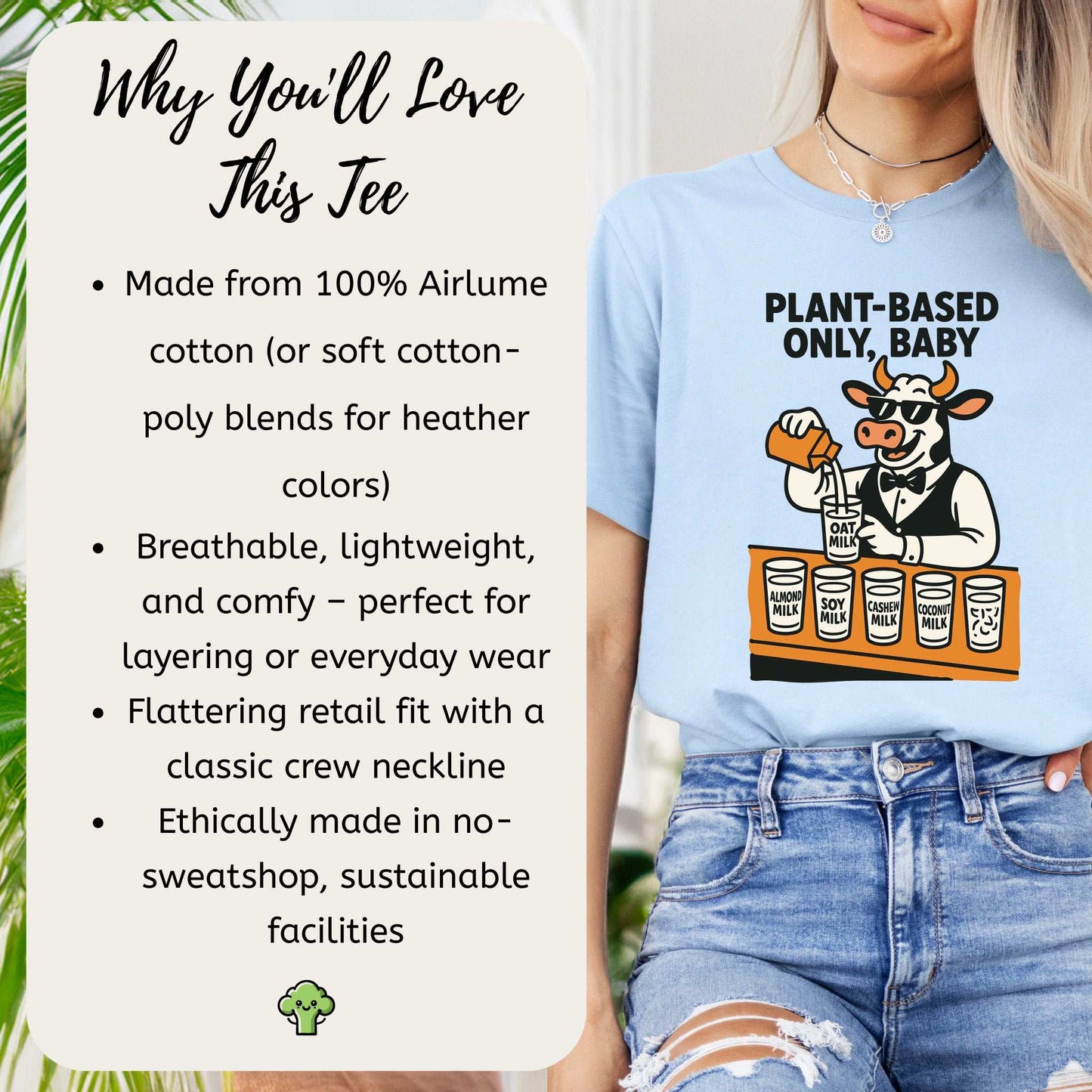 Cow Bartender Plant-Based Only Baby! T-Shirt