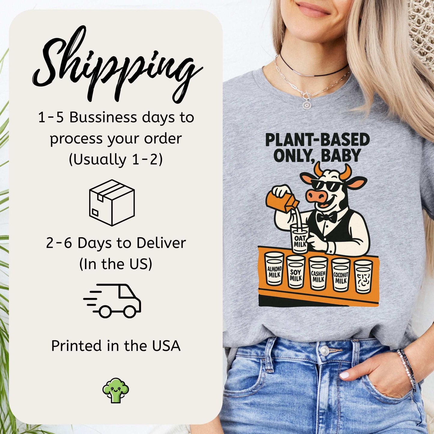 Cow Bartender Plant-Based Only Baby! T-Shirt