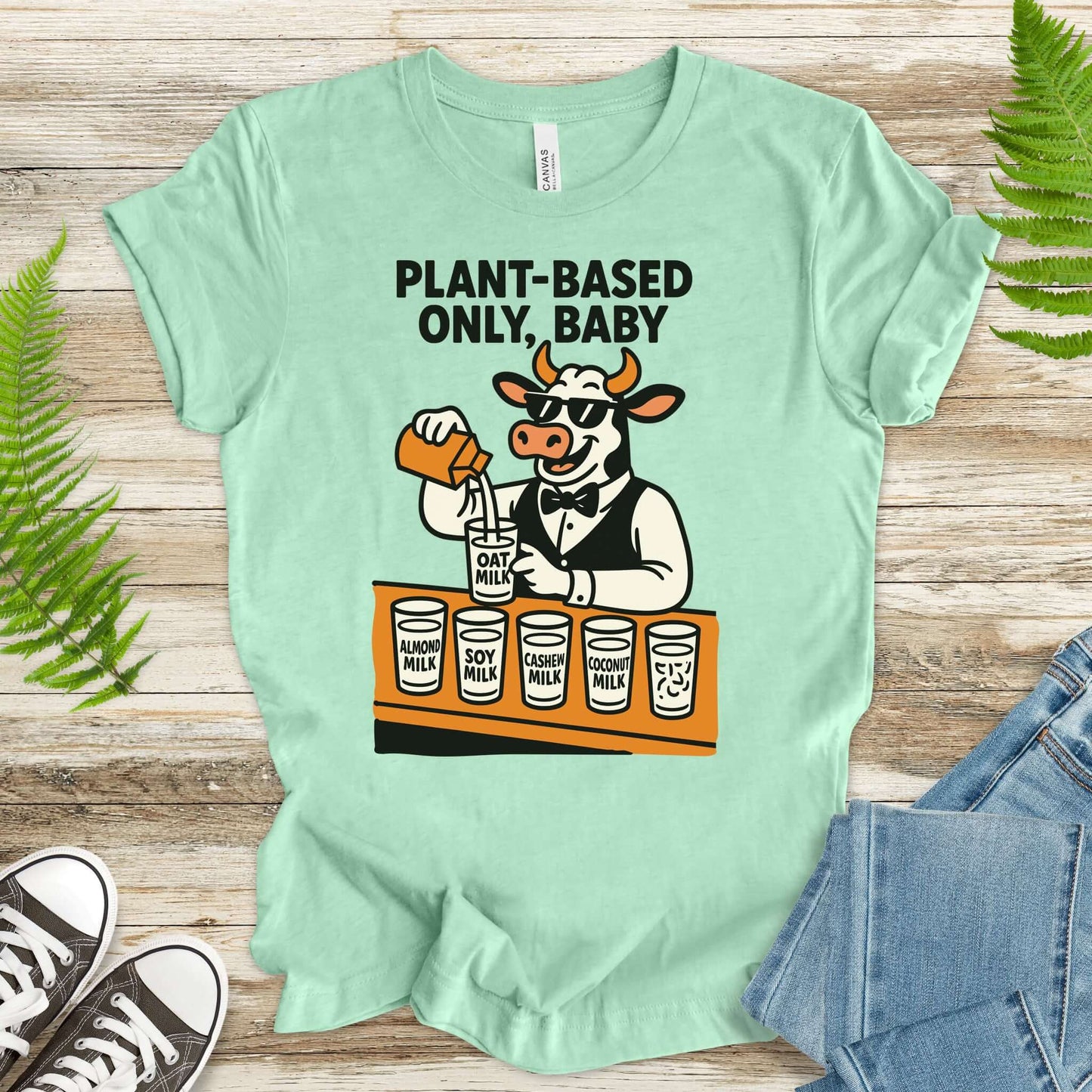 Cow Bartender Plant-Based Only Baby! T-Shirt