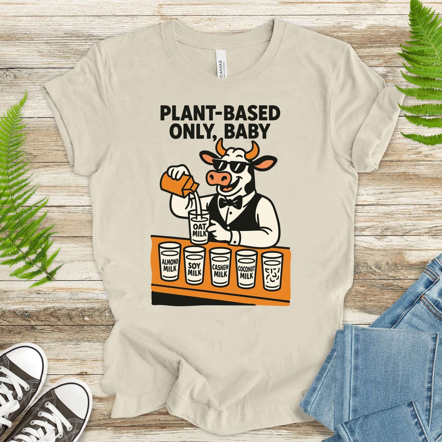 Cow Bartender Plant-Based Only Baby! T-Shirt