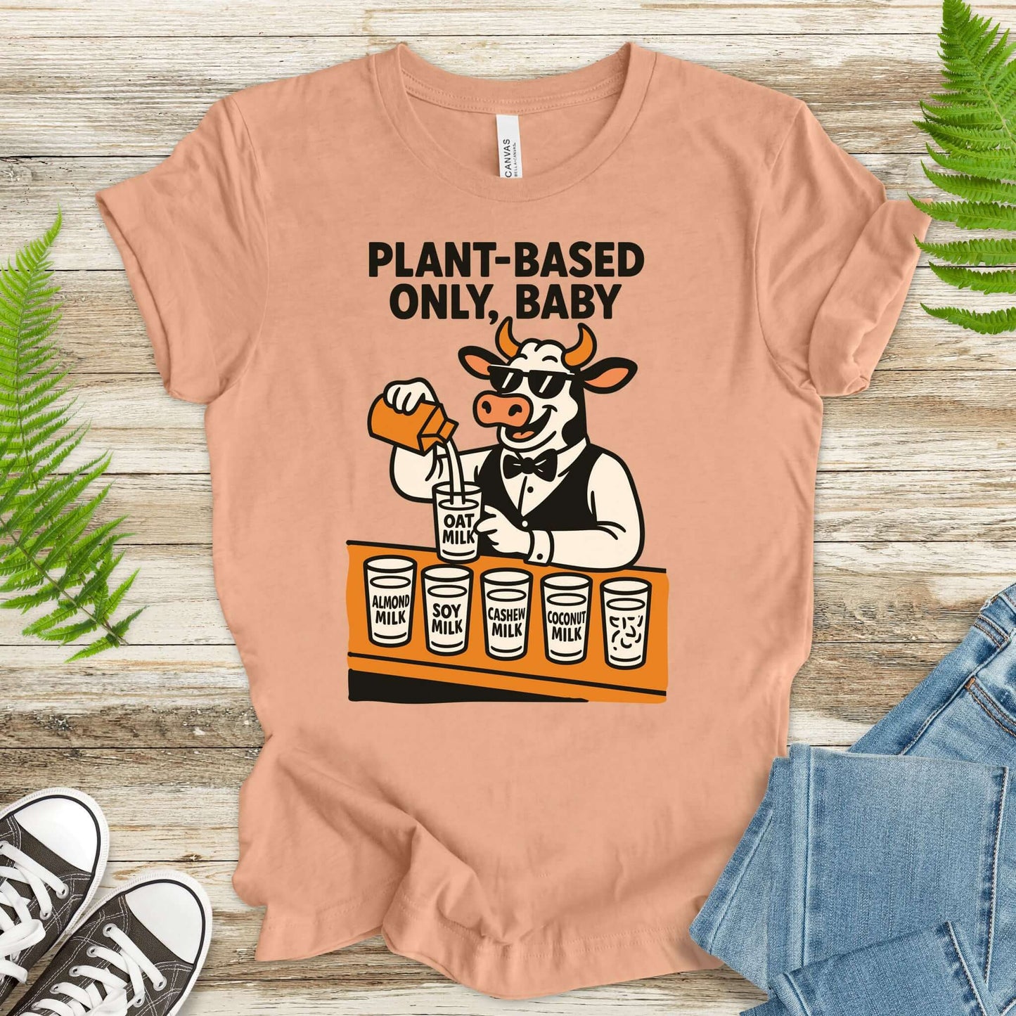 Cow Bartender Plant-Based Only Baby! T-Shirt