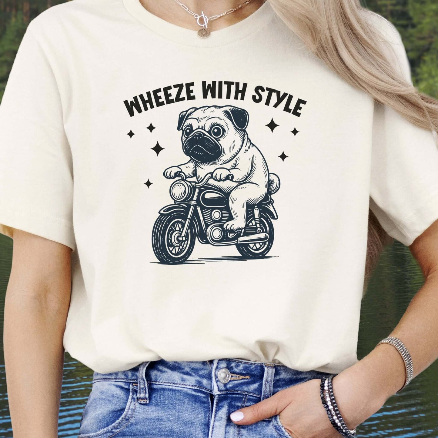 Funny Pug Dog Shirt – Wheeze With Style Tee for Pug Moms, Dads & Dog Lovers